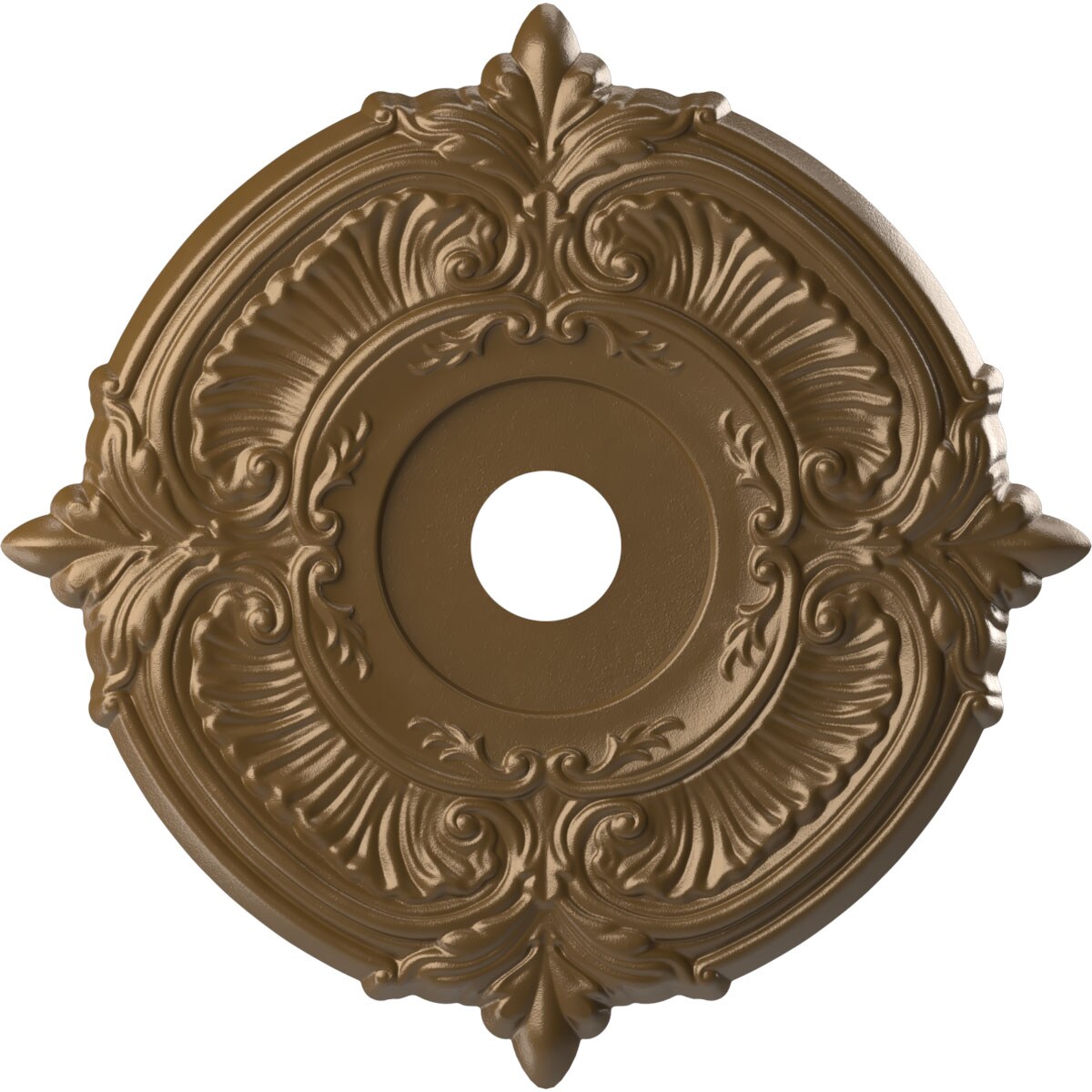 Ekena Millwork CMP22ATCCB Attica Thermoformed 22-in W x 22-in L Painted Metallic Champagne Bronze PVC Whole Ceiling Medallion