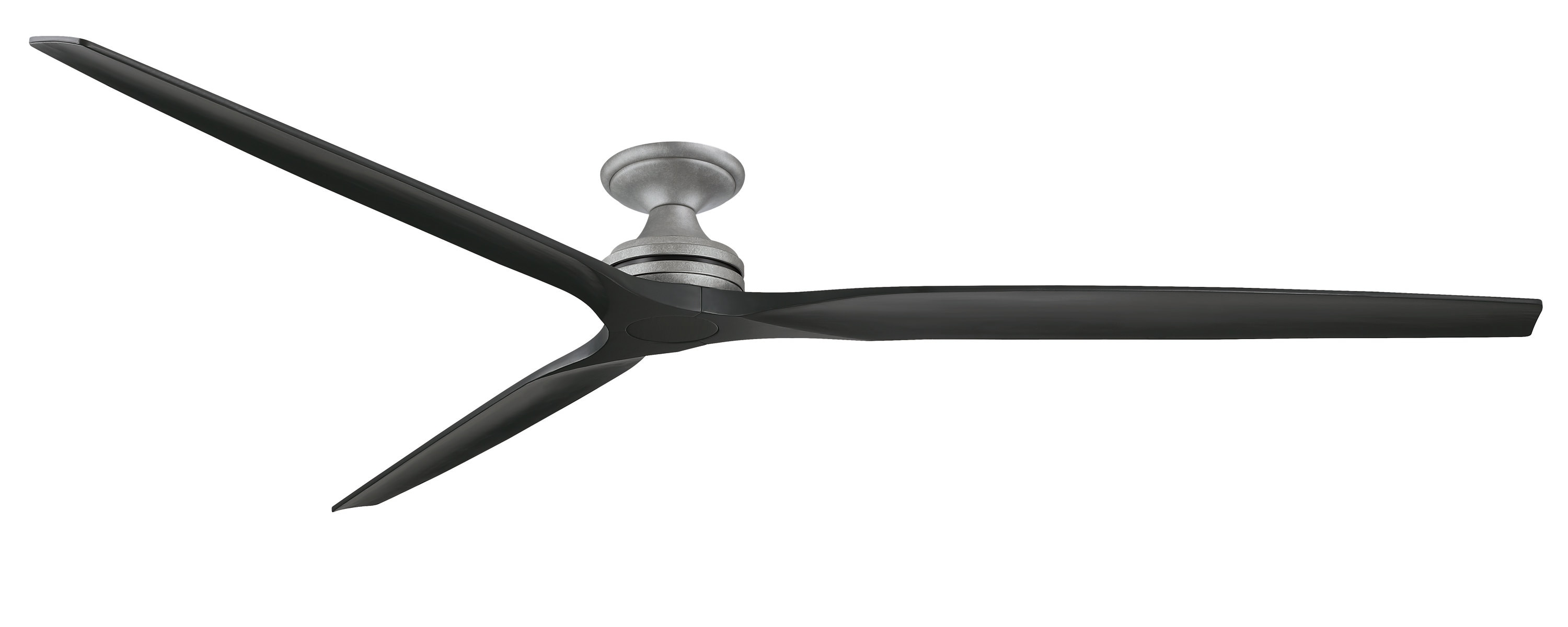 Fanimation Spitfire 96-in Galvanized with Black Blades Indoor/Outdoor Flush Mount Smart Propeller Ceiling Fan Light Kit Compatible and Remote (3-Blade) FPD6721BGZ-96BL-F Sansujyuku sansujyuku.com