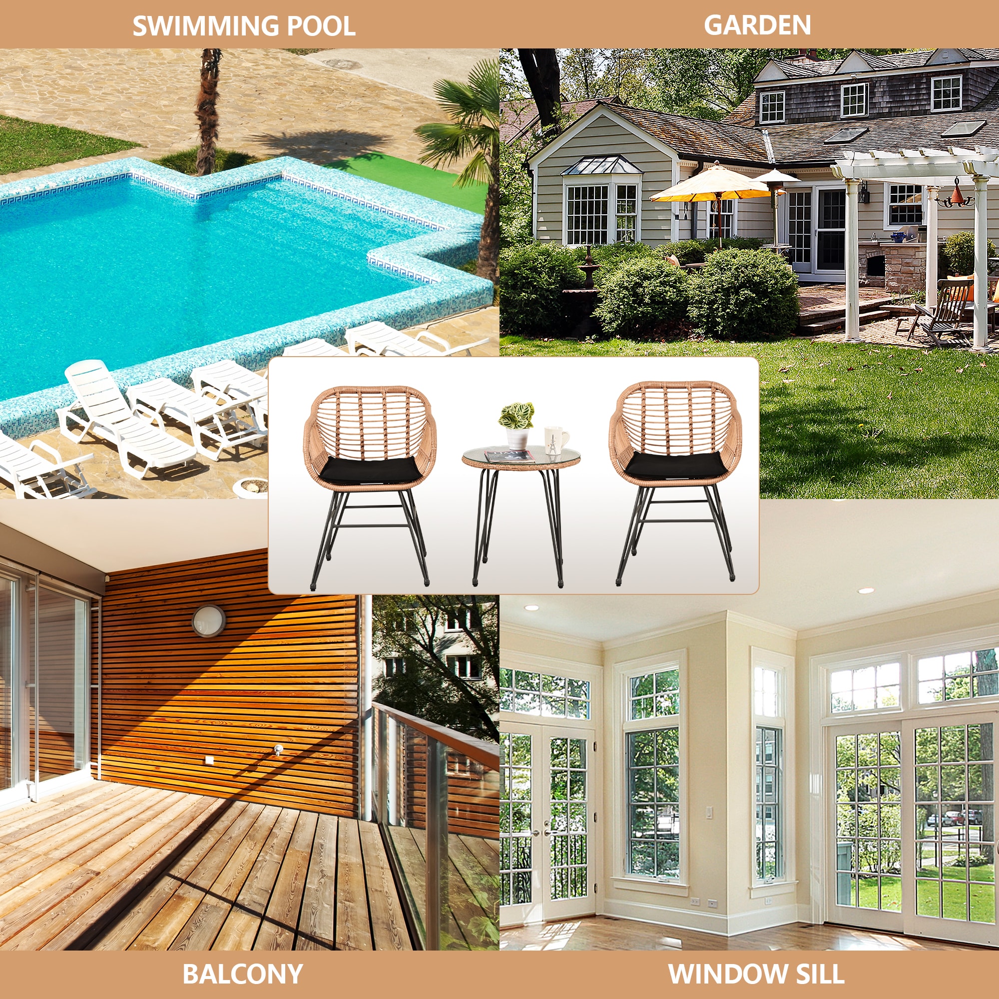 Grearden LS-HZNF013-BK Patio-Conversation-Sets - View #8