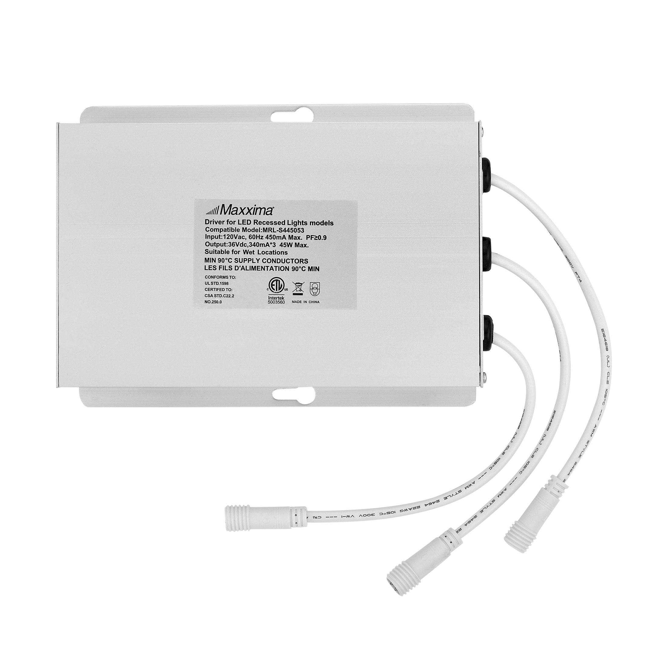 White Aluminum 3-Head LED Recessed Downlight
