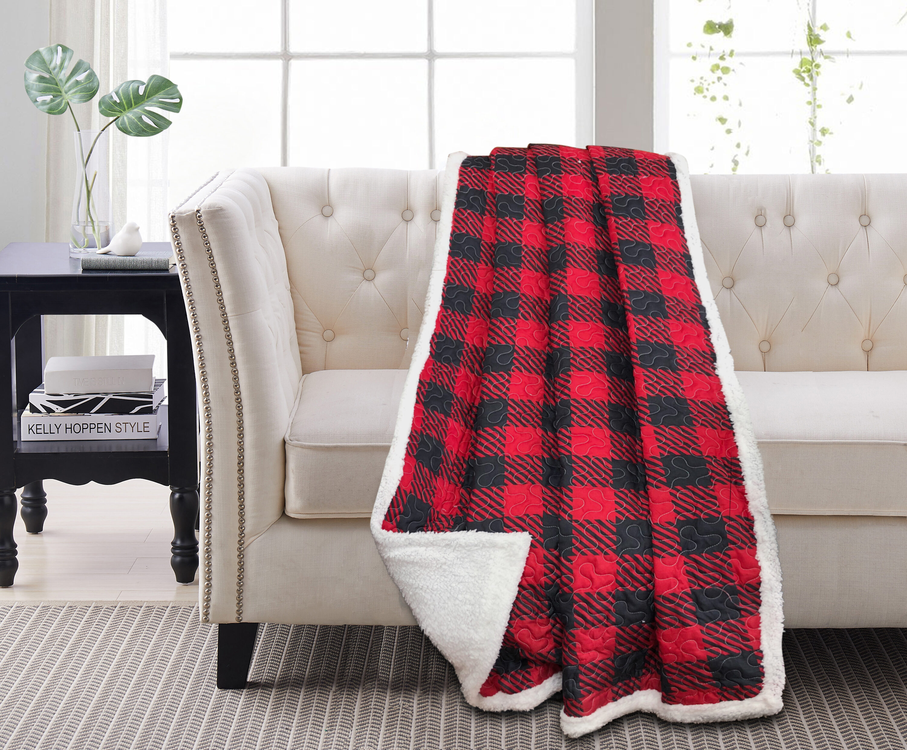 HARPER LOFT Red 50-in x 60-in Polyester Throw