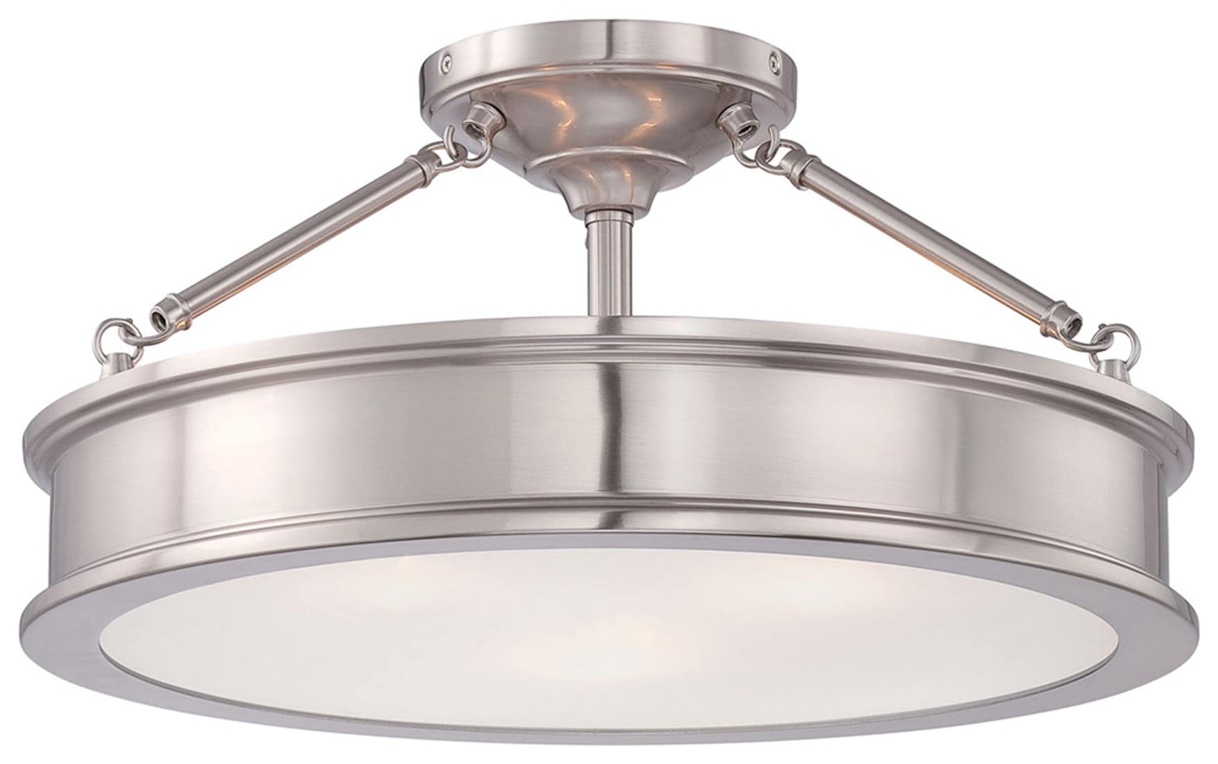 Minka Lavery 4177-84 Harbour Point 3 -Light 19-in Brushed Nickel Semi Flush Mount Light
