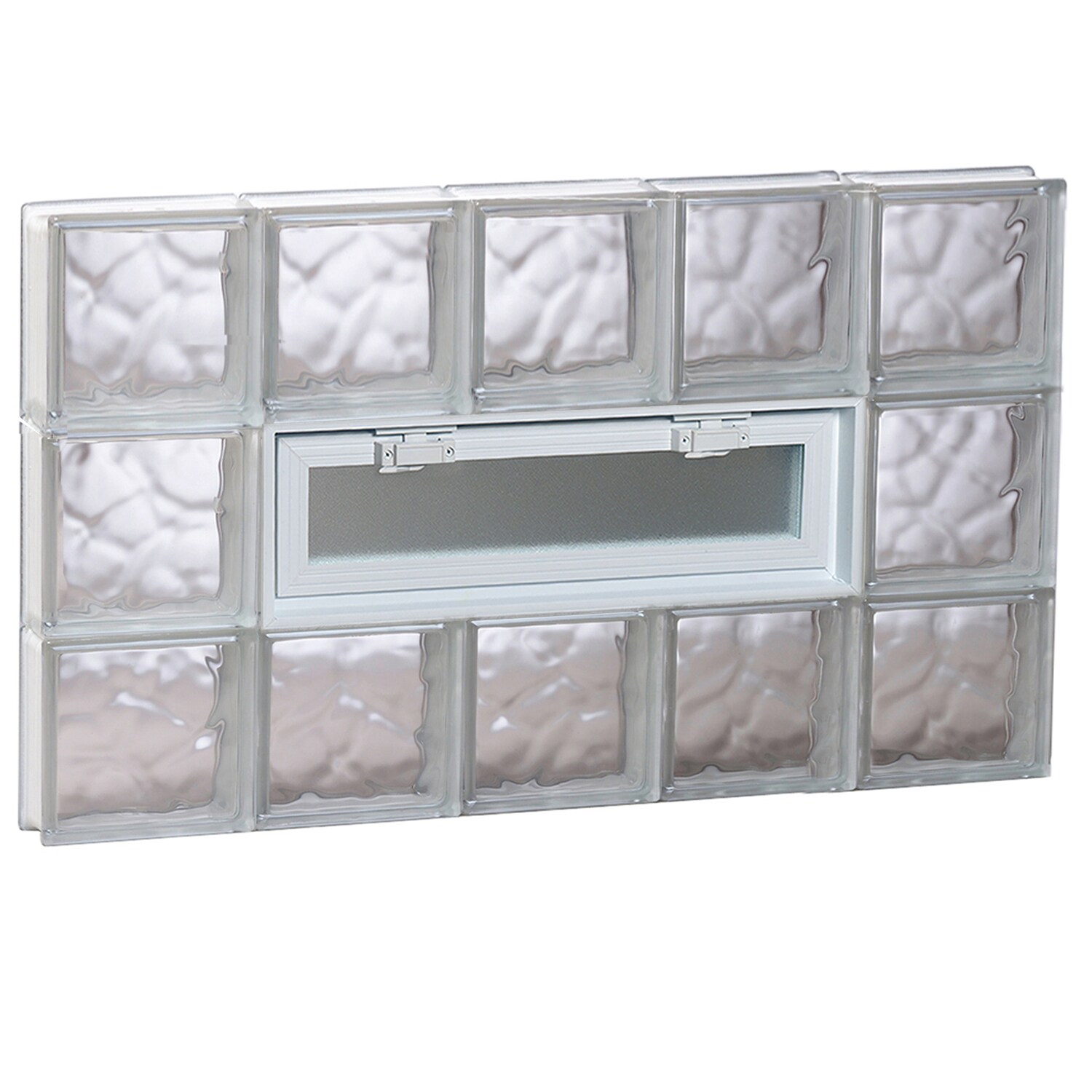 REDI2SET V4024DC Wavy Glass 38-3/4-in x 23-1/4-in Frameless Replacement Vented Glass Block Window
