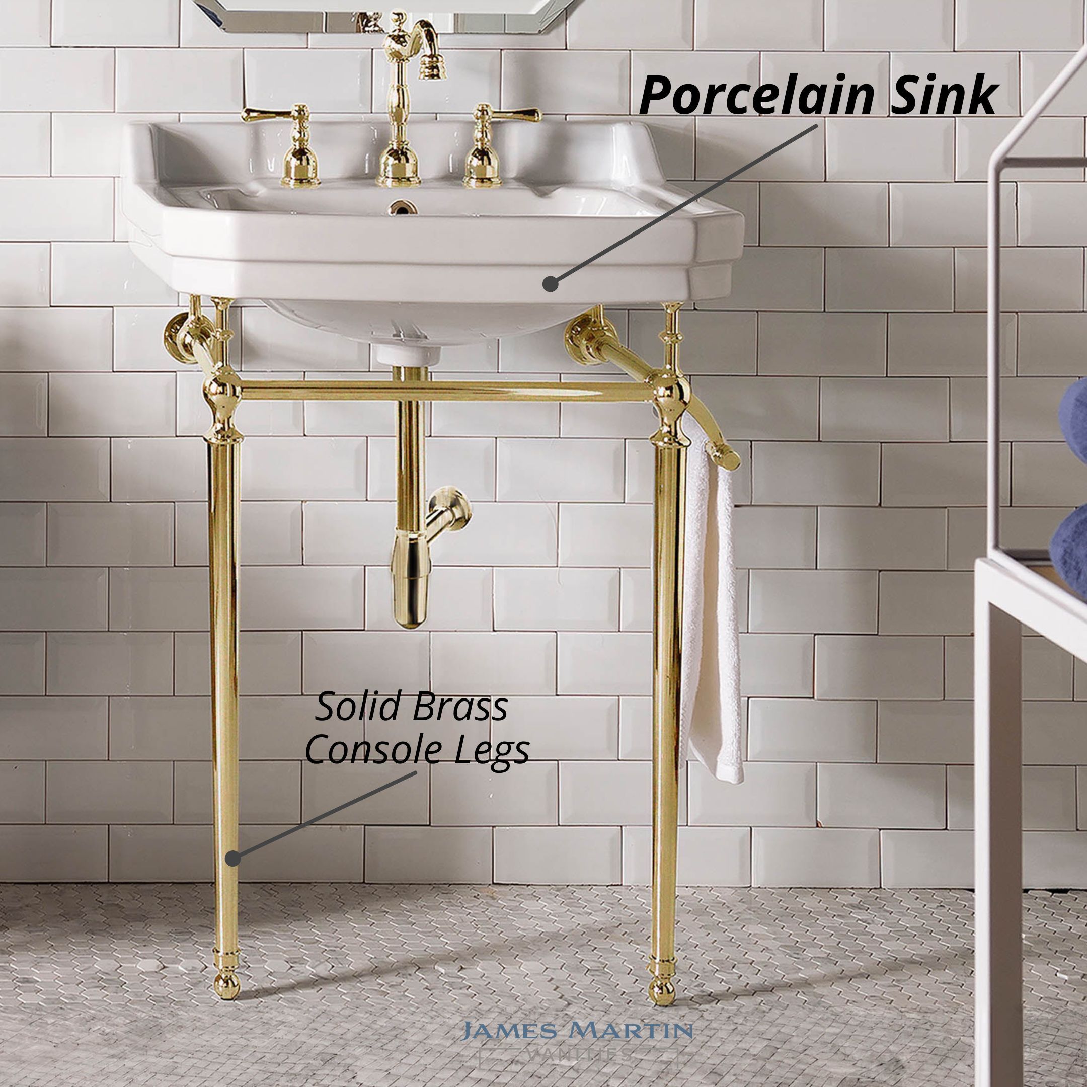 James Martin Vanities 318-V24-BRS-CRM Bath-Vanity-Combo - View #7
