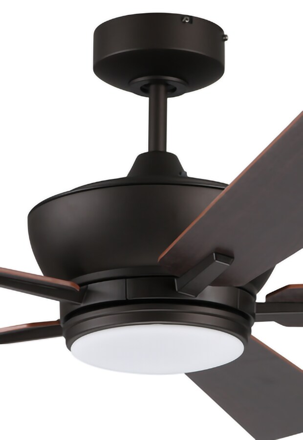 Harbor Breeze Wendling 52-in Bronze Integrated LED Indoor Downrod or Flush  Mount Ceiling Fan with Light and Remote (5-Blade)