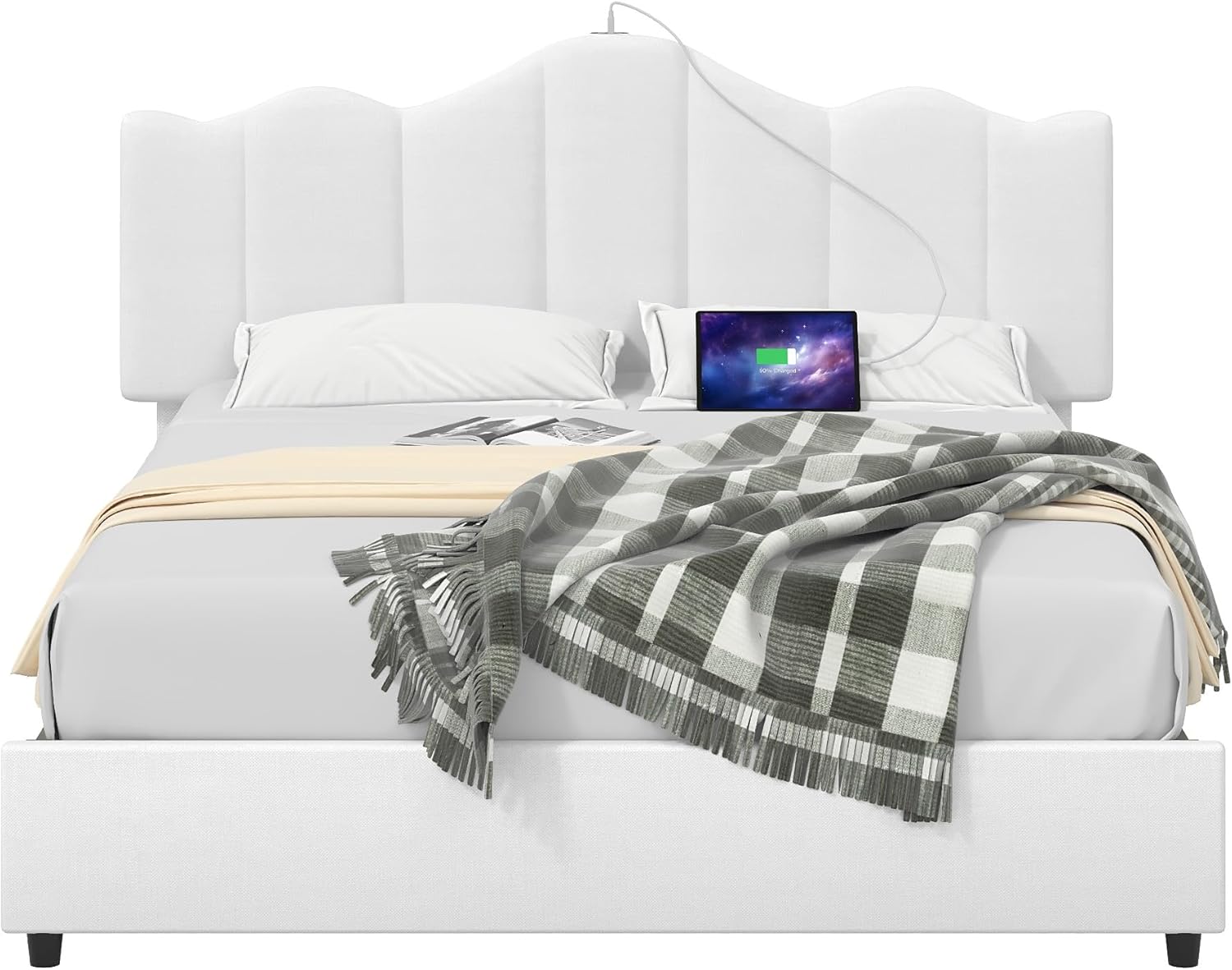 Vecelo LOE-RQ03-USB-WHITE beds - View #2