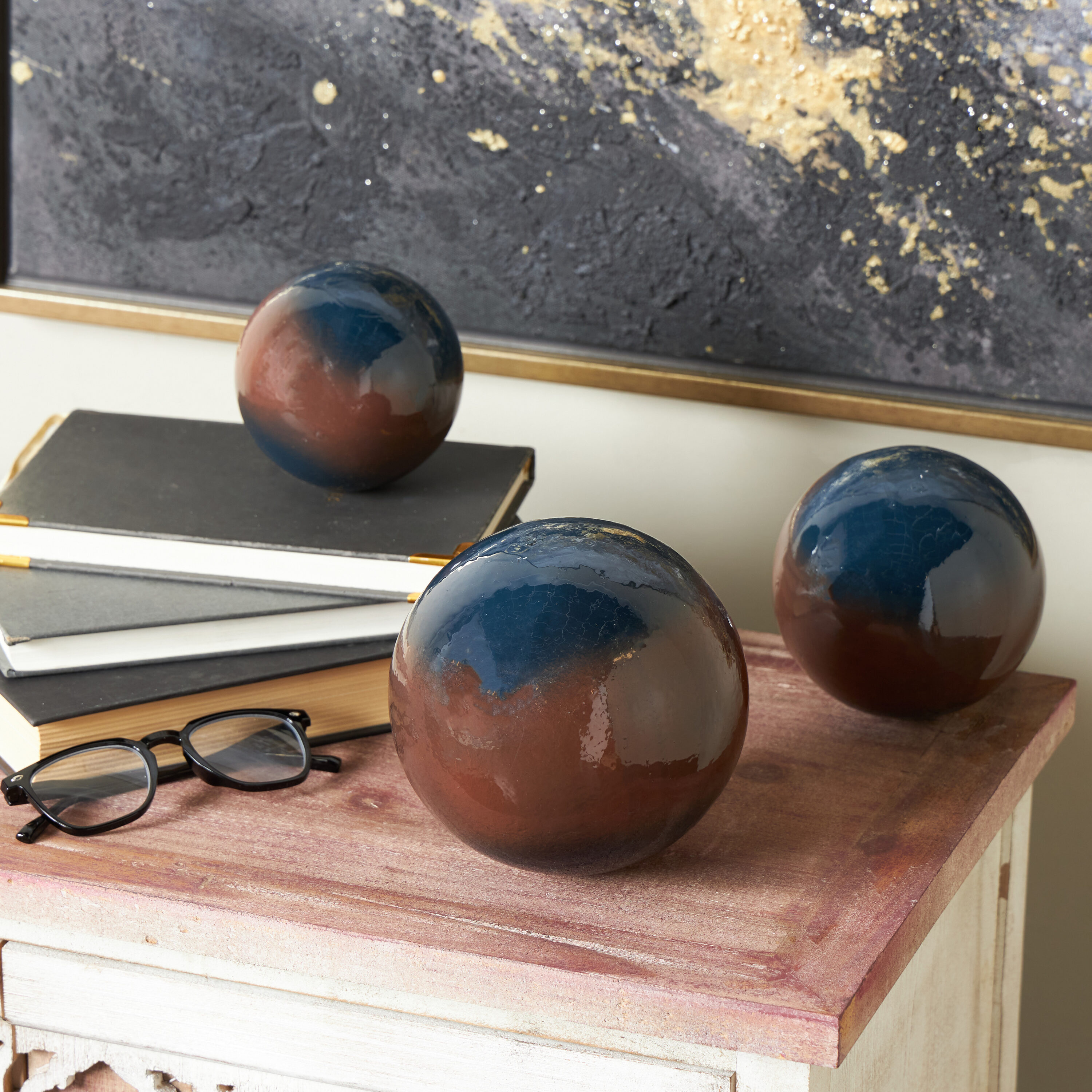 Grayson Lane 822235 3 -Pack Brown Plastic Modern Decorative object
