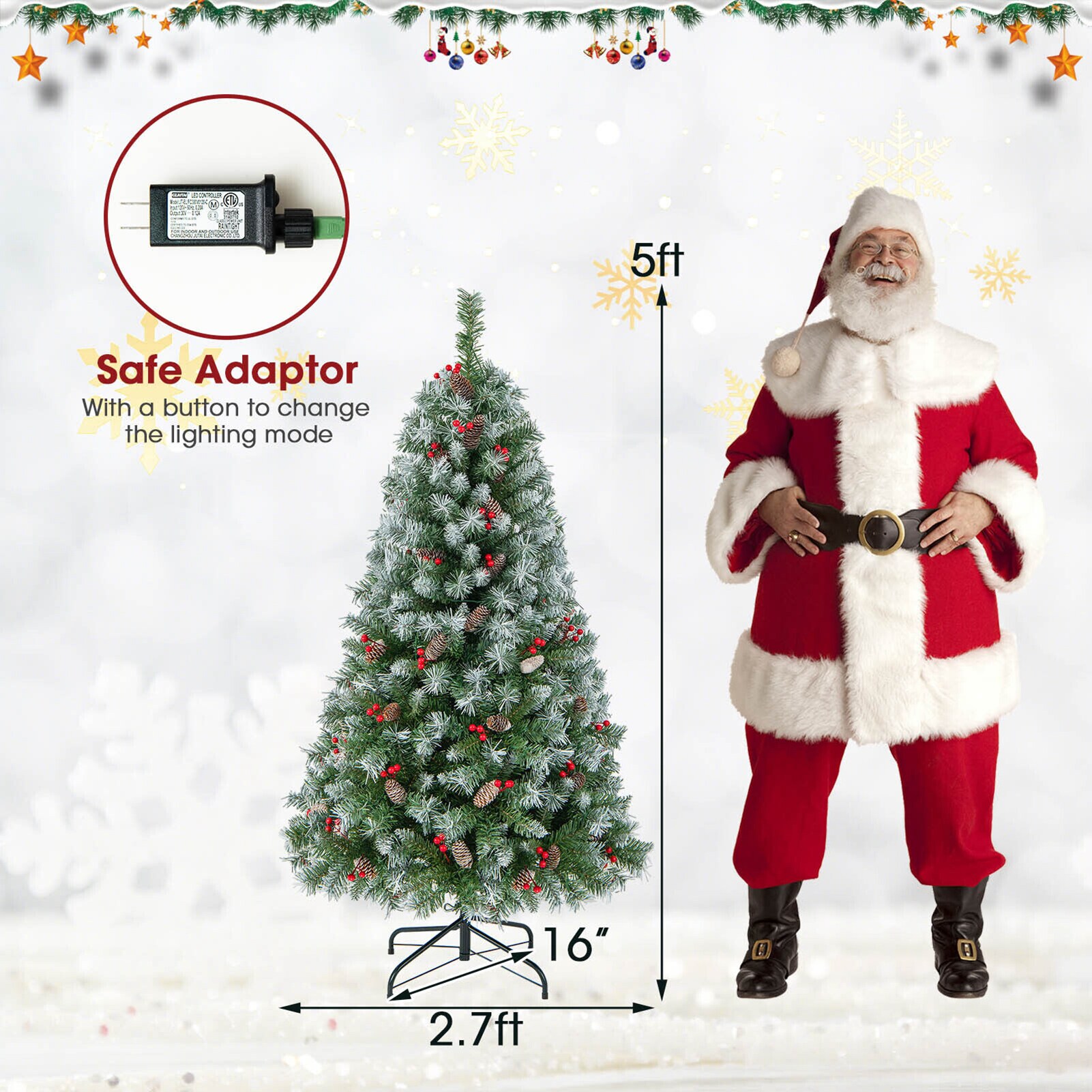 WELLFOR CM-HJY-23531US Artificial-Christmas-Trees - View #6