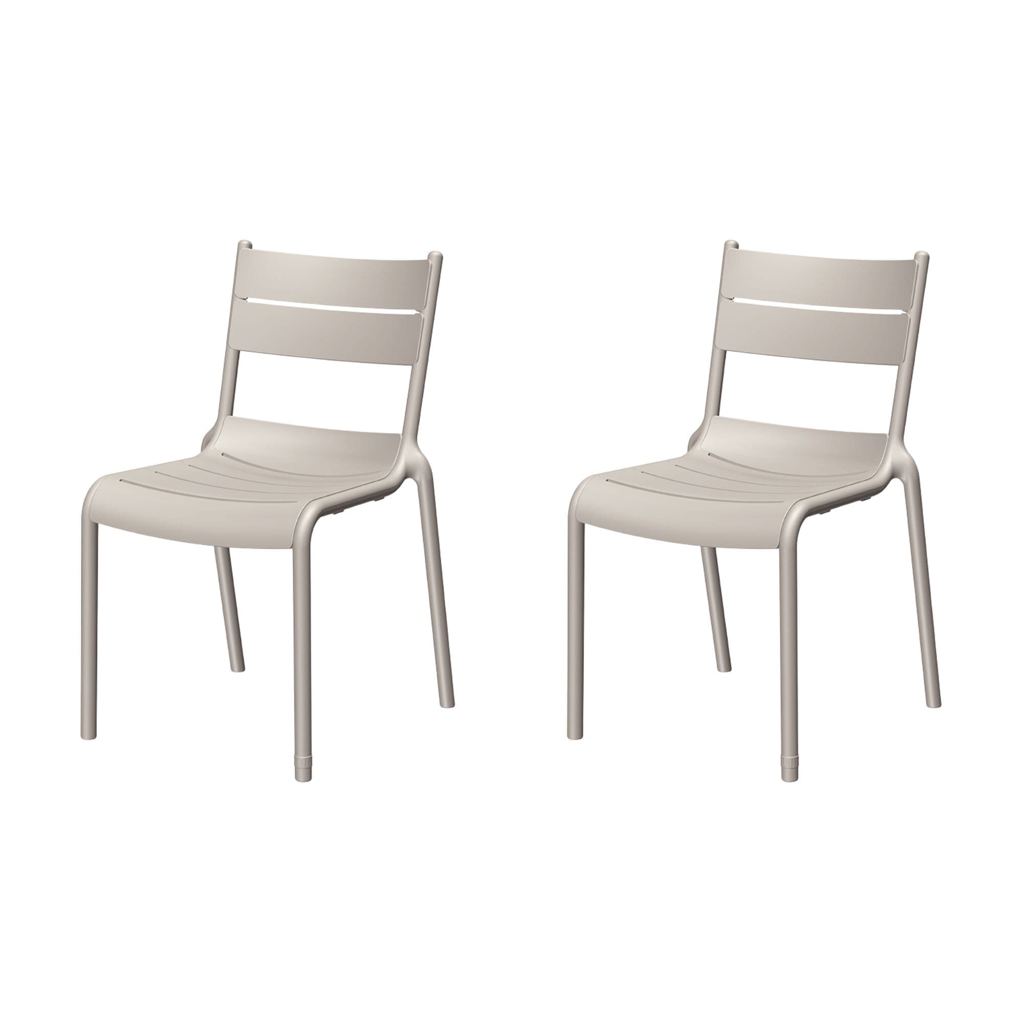 Lagoon 7220G6-BSLGS Naples Set of 2 Stackable Taupe Resin Frame Stationary Dining Chair with Solid Seat