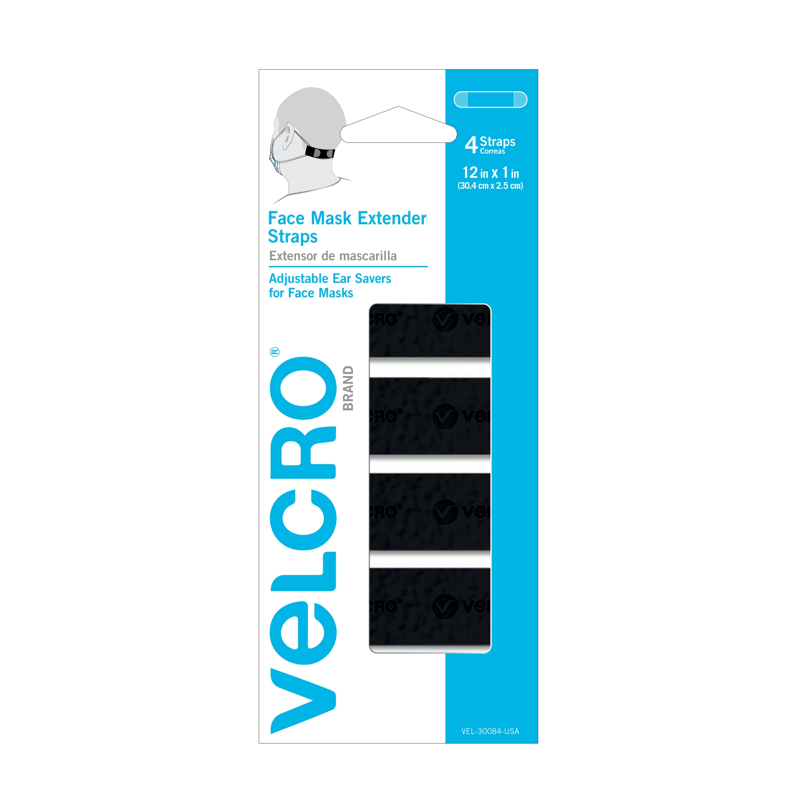 VELCRO(R) Brand Mask Extender 4/Pkg-White