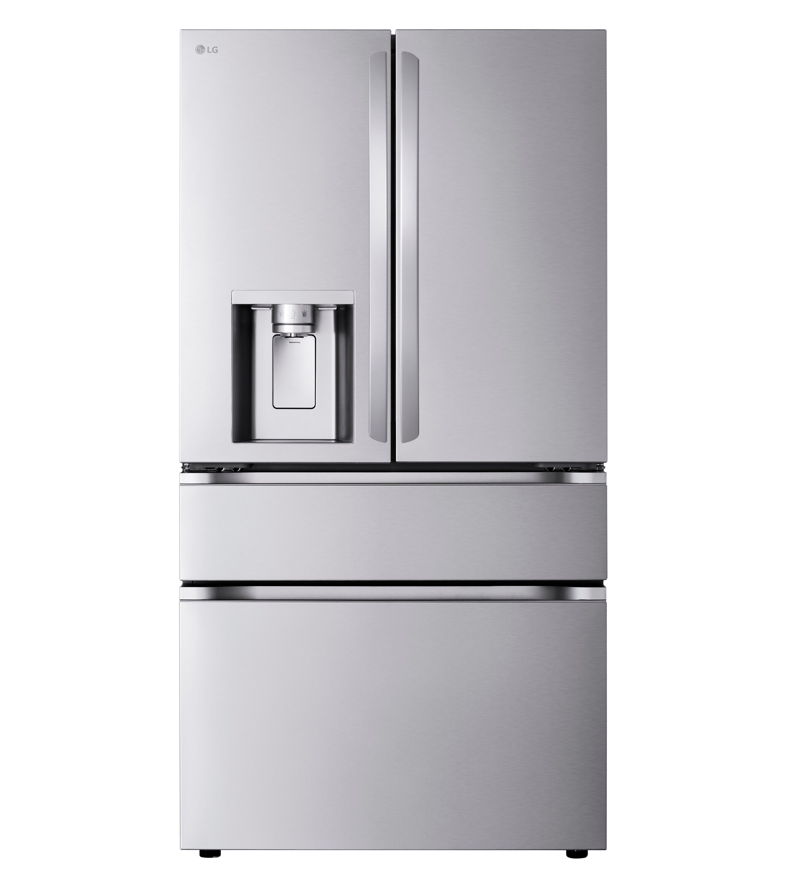 LG Standard Depth MAX 28.6-cu ft 4-Door Smart French Door Refrigerator with Dual Ice Maker, Water and Ice Dispenser (Fingerprint Resistant) ENERGY STAR