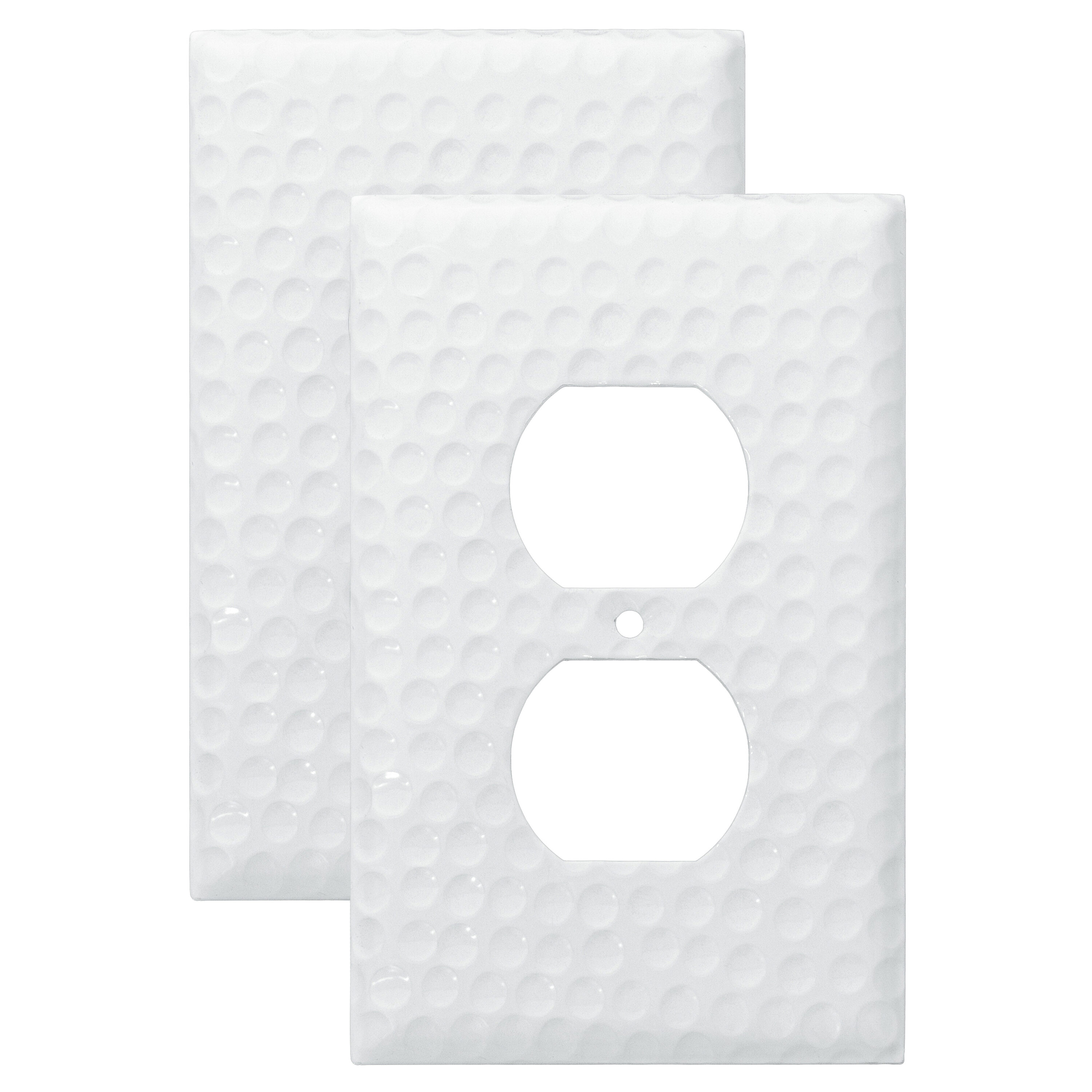 Monarch Abode 19018 Hand Hammered 1 -Gang Standard Size Classic White Metal Indoor Duplex Wall Plate 2 -Pack