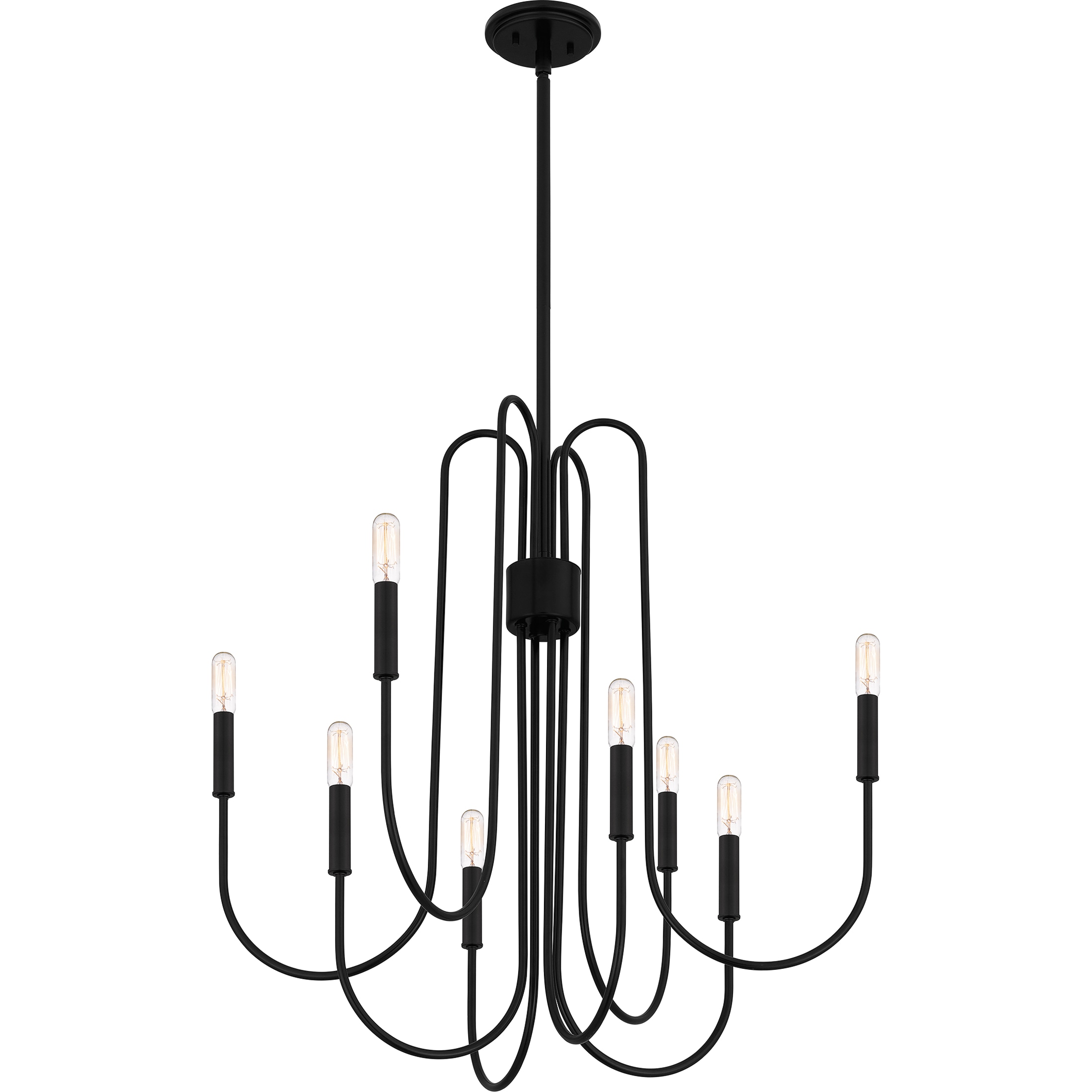 Quoizel Cabry 8-Light Black Modern/Contemporary Damp Rated Chandelier ...