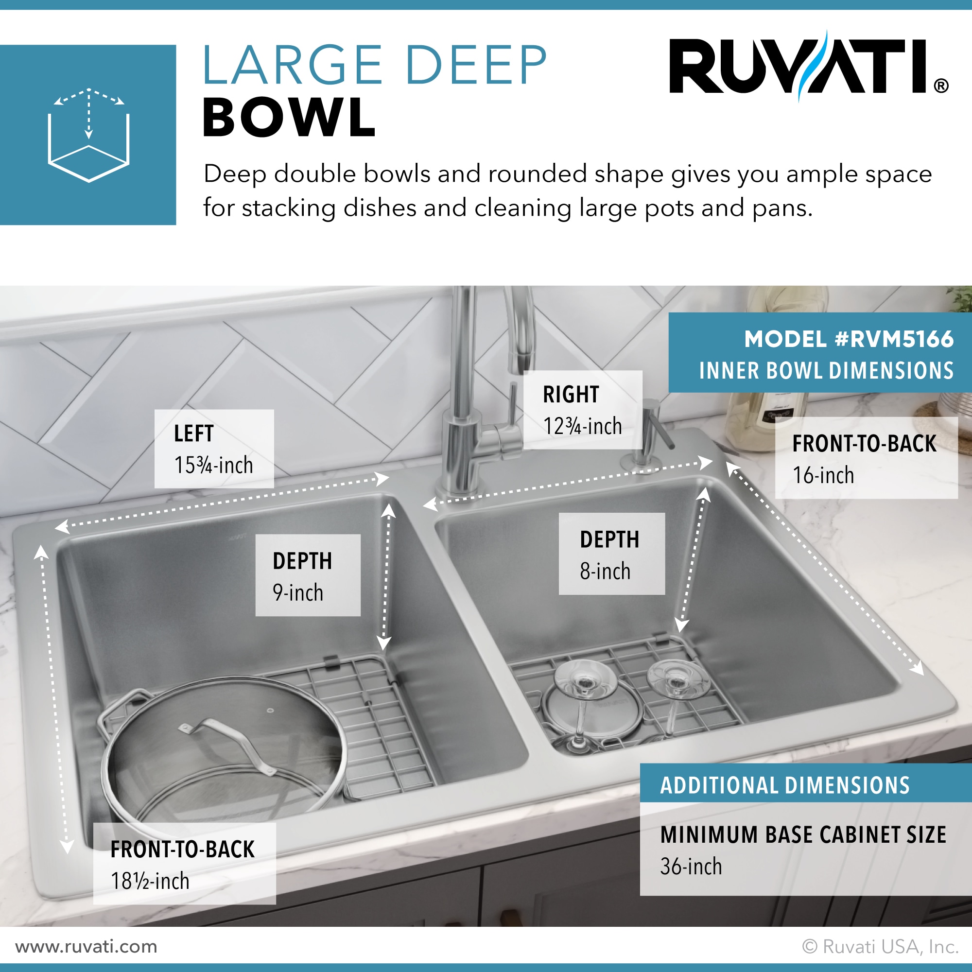 Ruvati RVM5166 Kitchen-Sinks - View #4