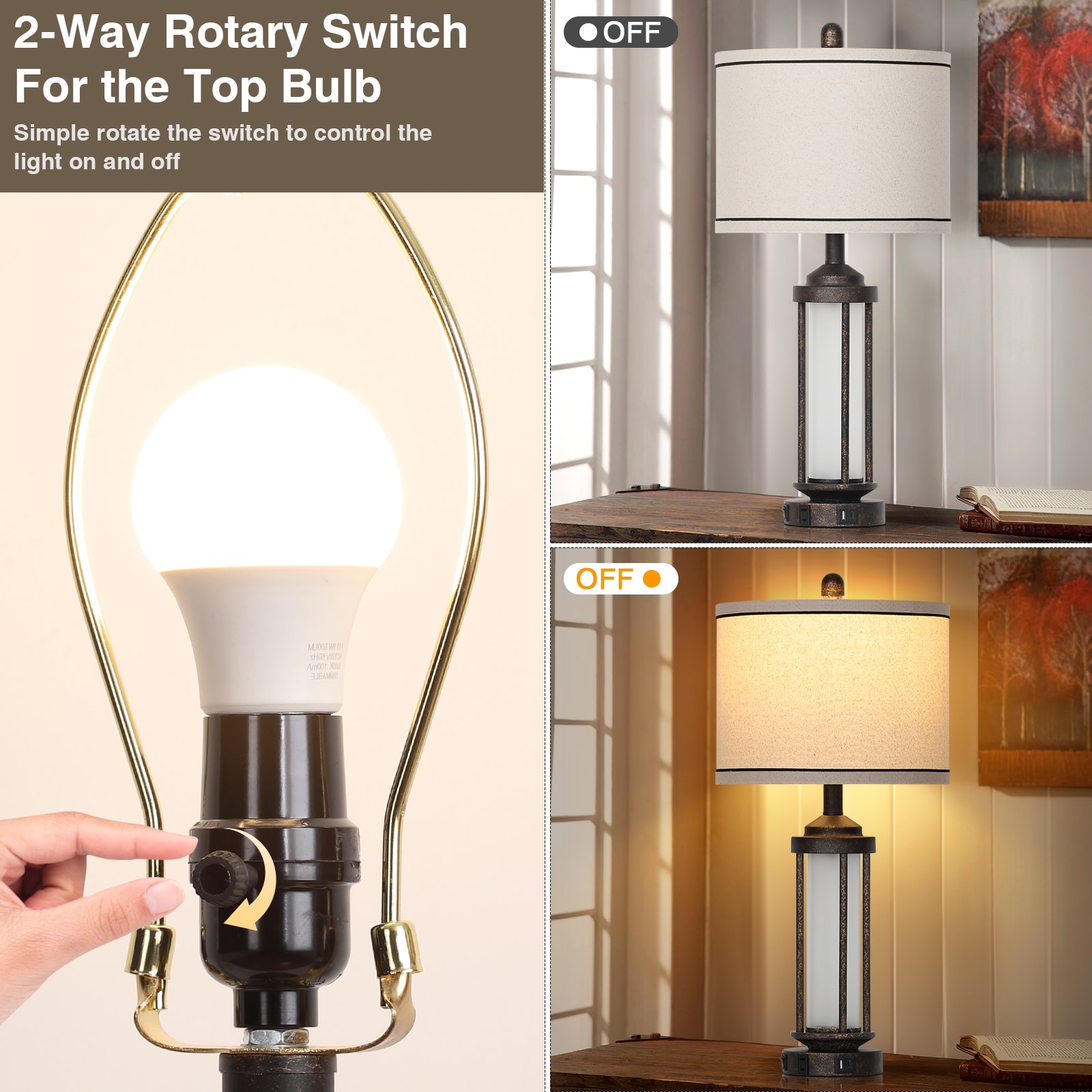 UrFurnishings TD-379 Table-Lamps - View #3