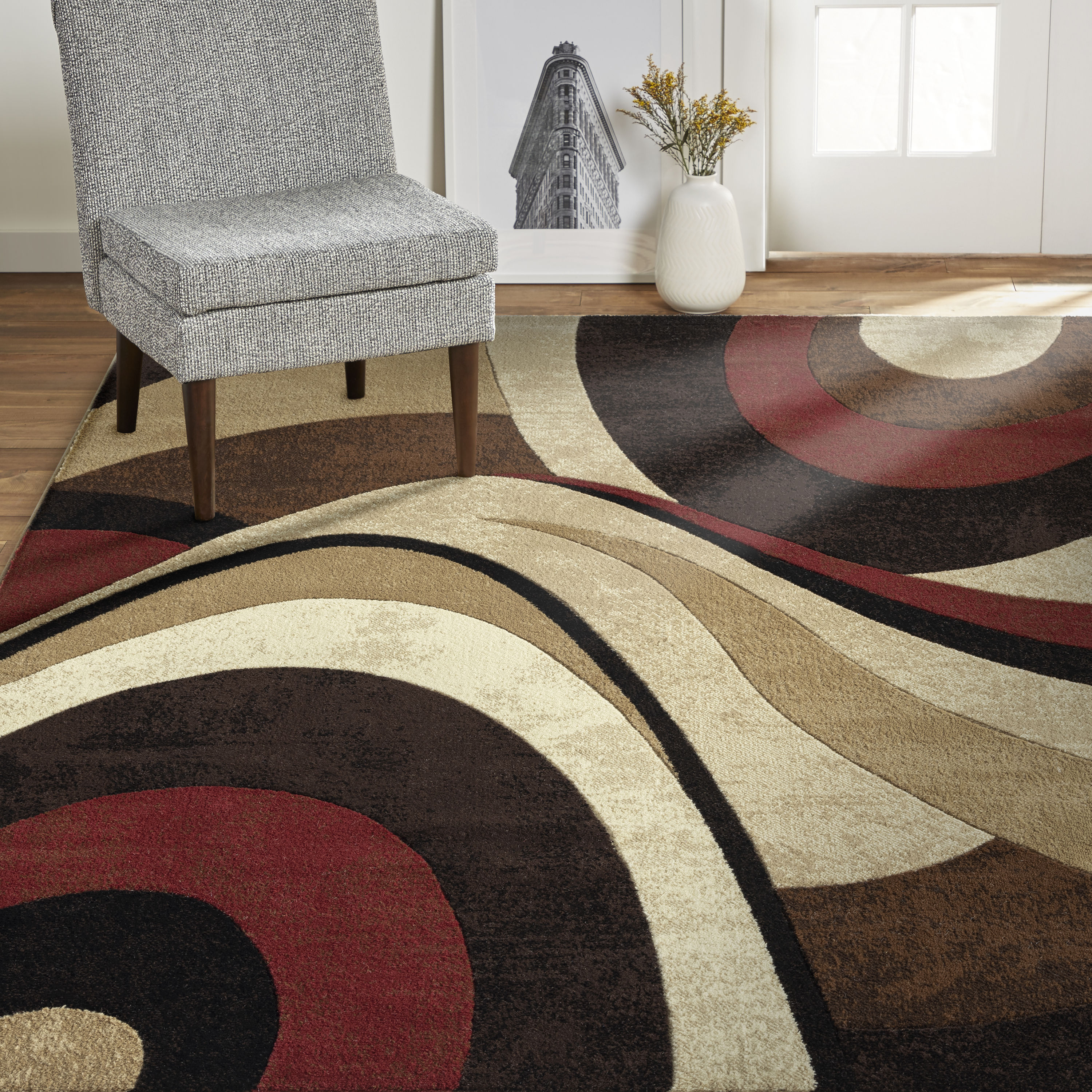 Home Dynamix 4 X 5 Brown Indoor Abstract Area Rug in the Rugs department at  Lowes.com