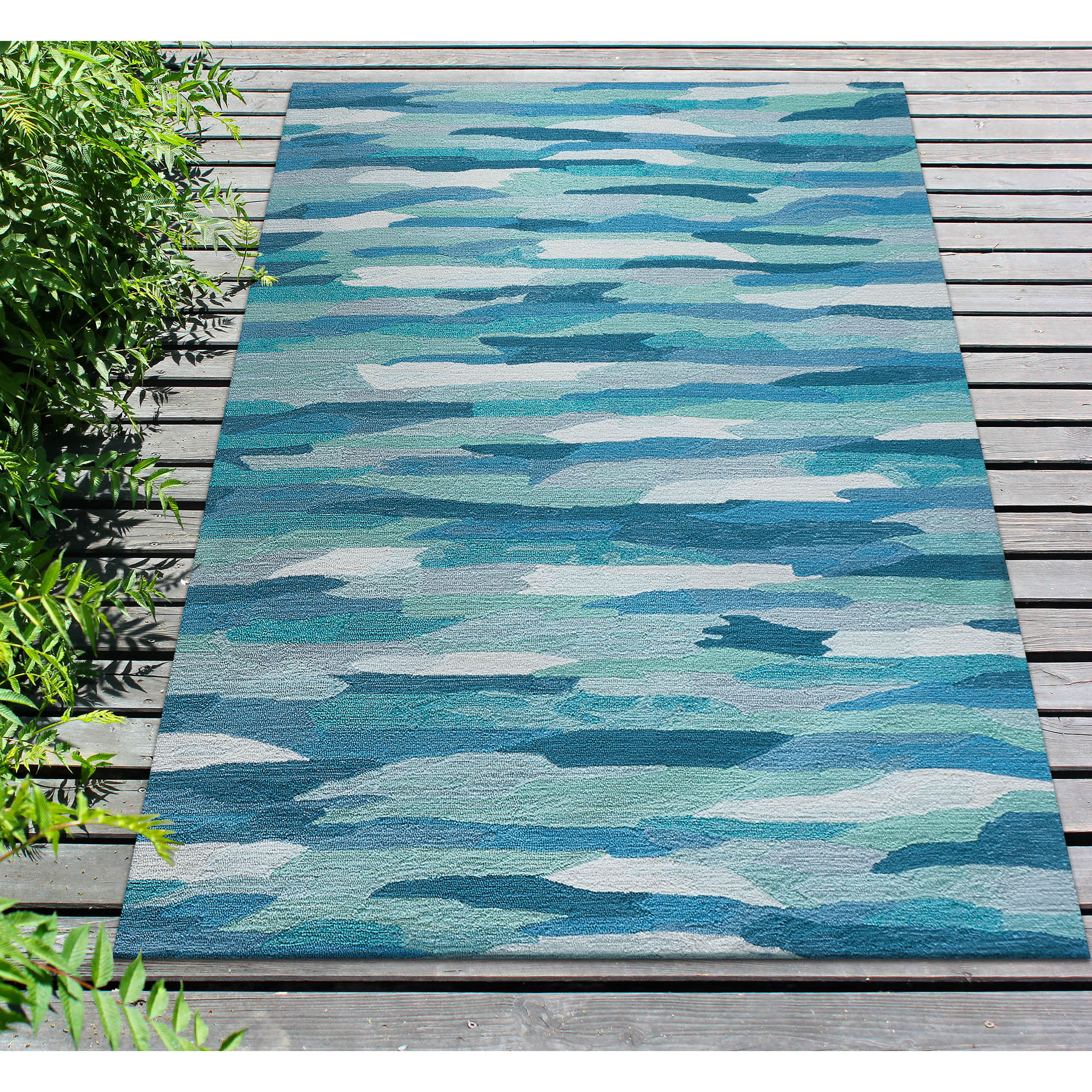 Liora Manne CAP71172594 Capri 8 x 10 (ft) Tufted Polyester Aruba Rectangular Indoor/Outdoor Abstract Area rug