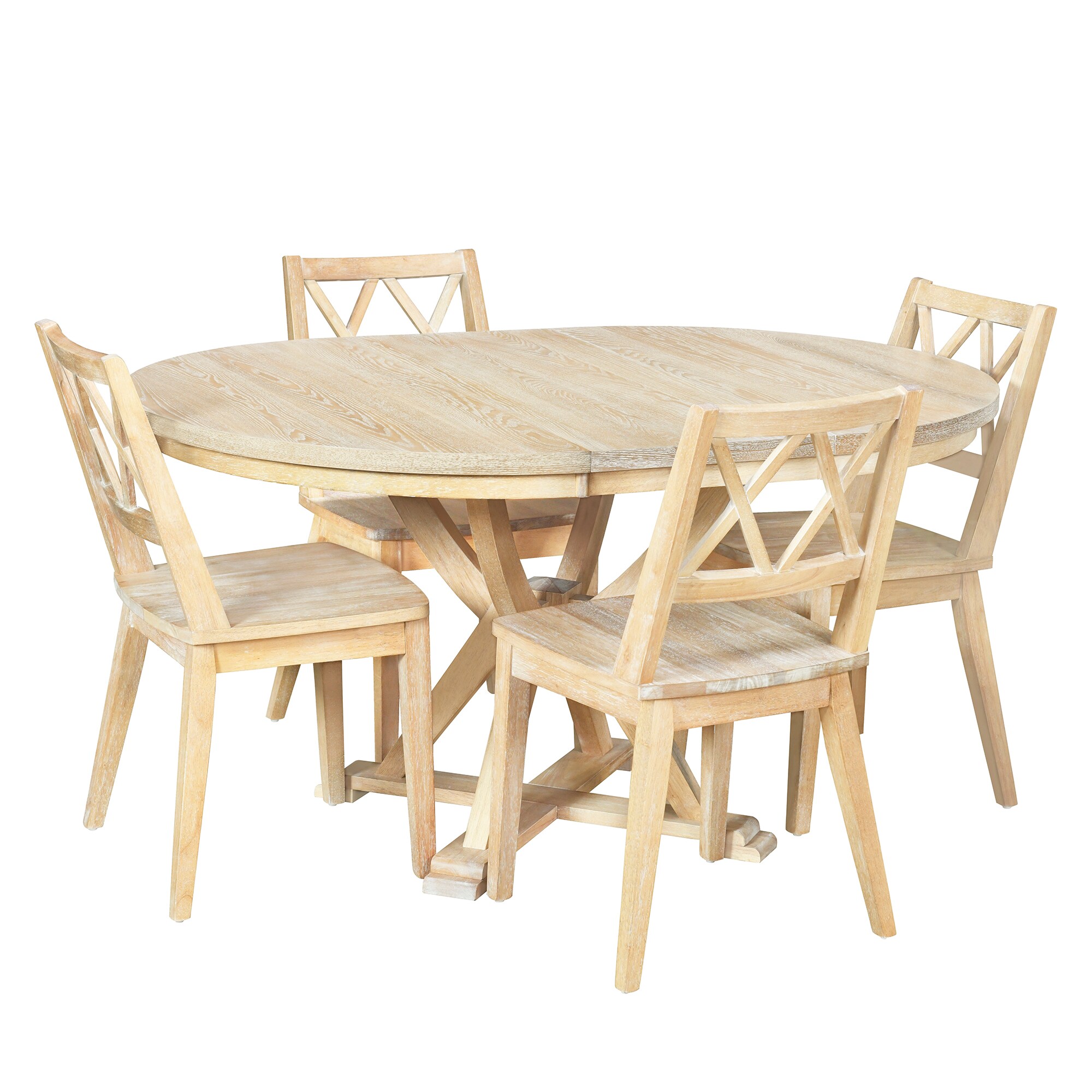 Siavonce XH251AAA Natural Contemporary/Modern Dining Room Set with Round Table ( Seats 4 )