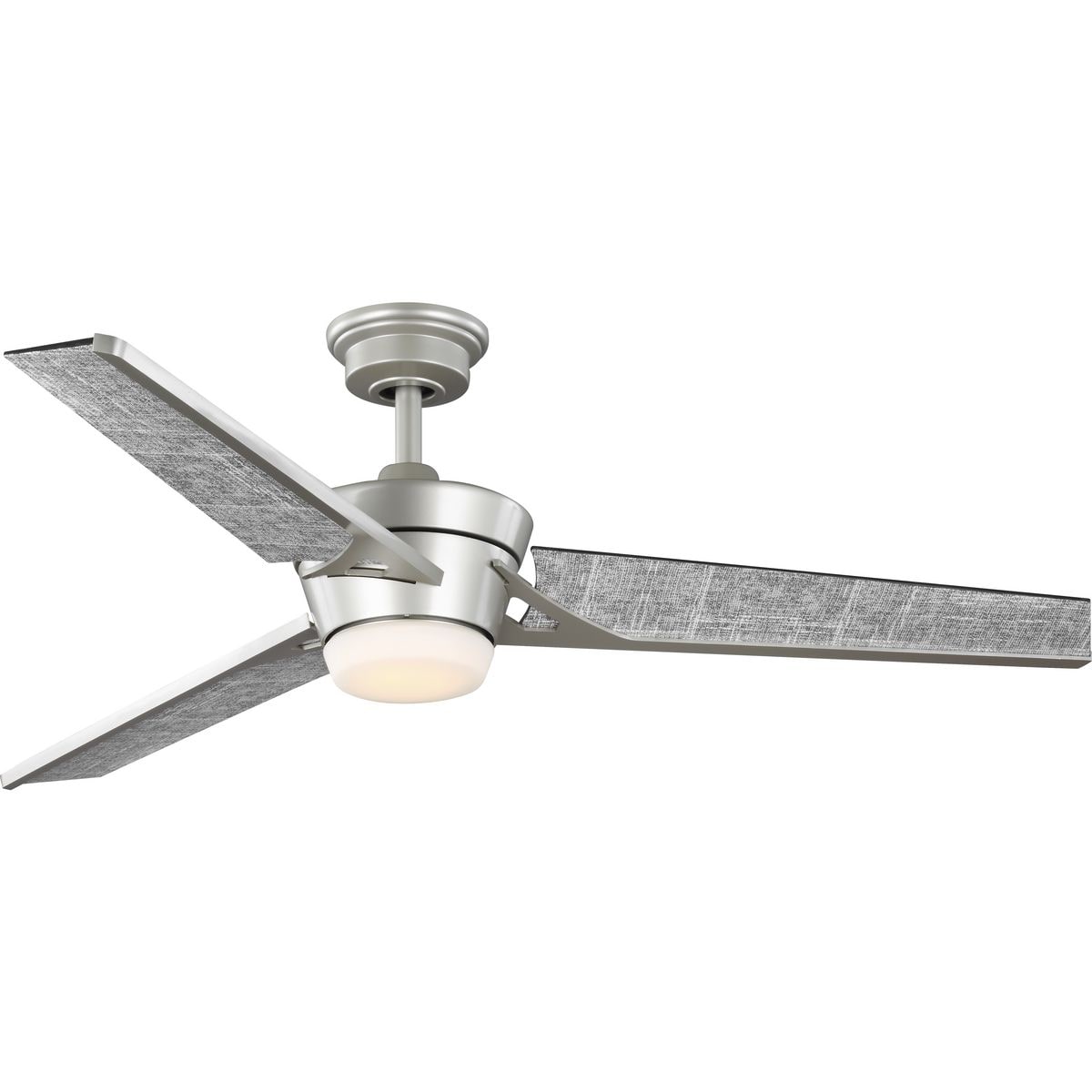 Progress Lighting P250072-152-30 Kasota 56-in Painted Nickel Integrated LED Indoor/Outdoor Propeller Ceiling Fan with Light and Remote (3-Blade)
