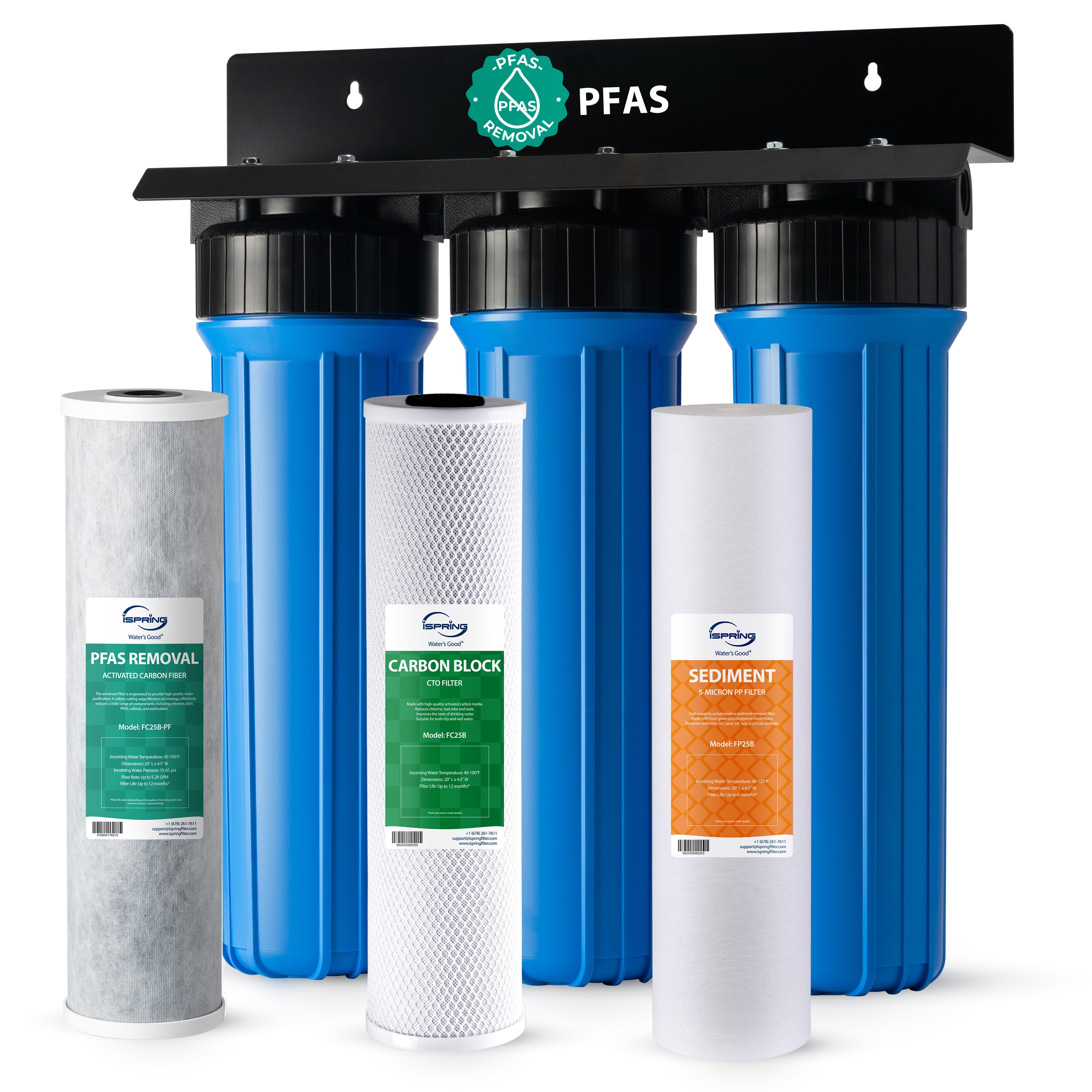 iSpring WGB32B-PF WGB32B Series Whole House Water Filtration System Triple-Stage 15-GPM 5 Micron