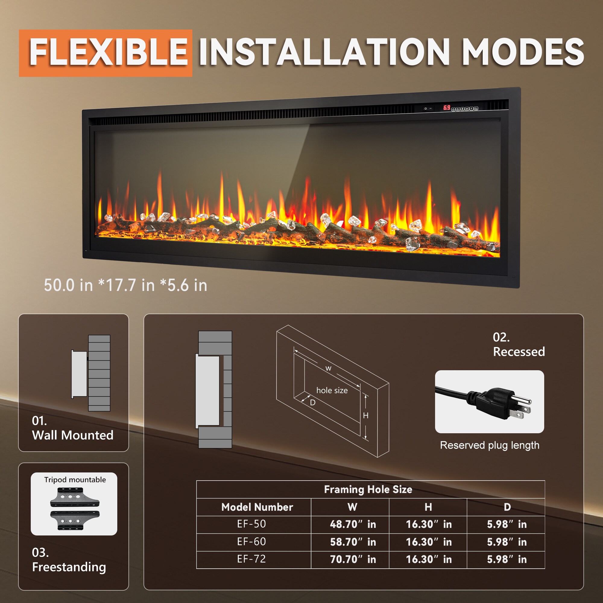 SIMZLIFE EF-50-S-LWS Electric-Fireplaces - View #6