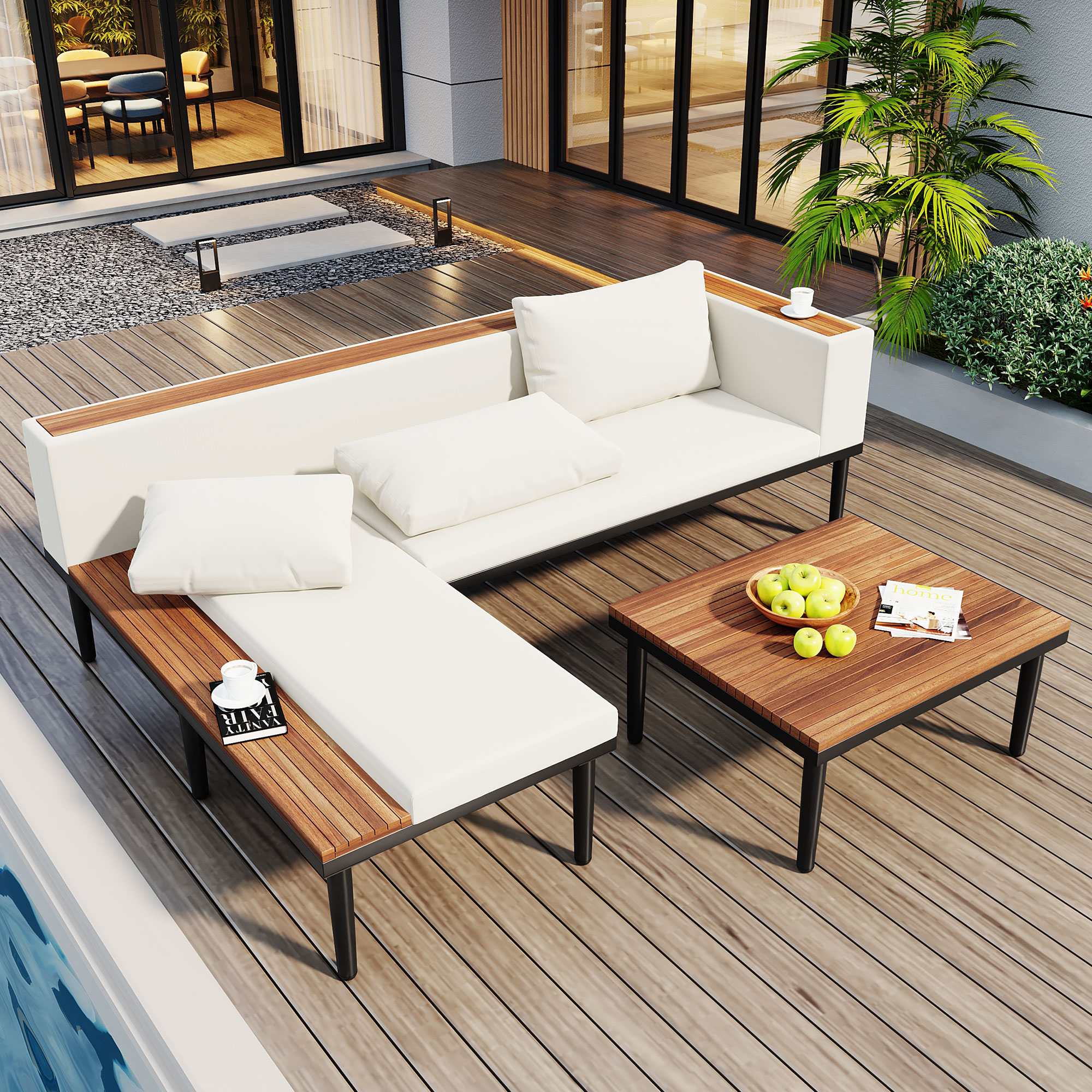 LOVMOR SF-R-N704G201251A Luxury Patio Furniture Set with Removable Cushions and Coffee Table