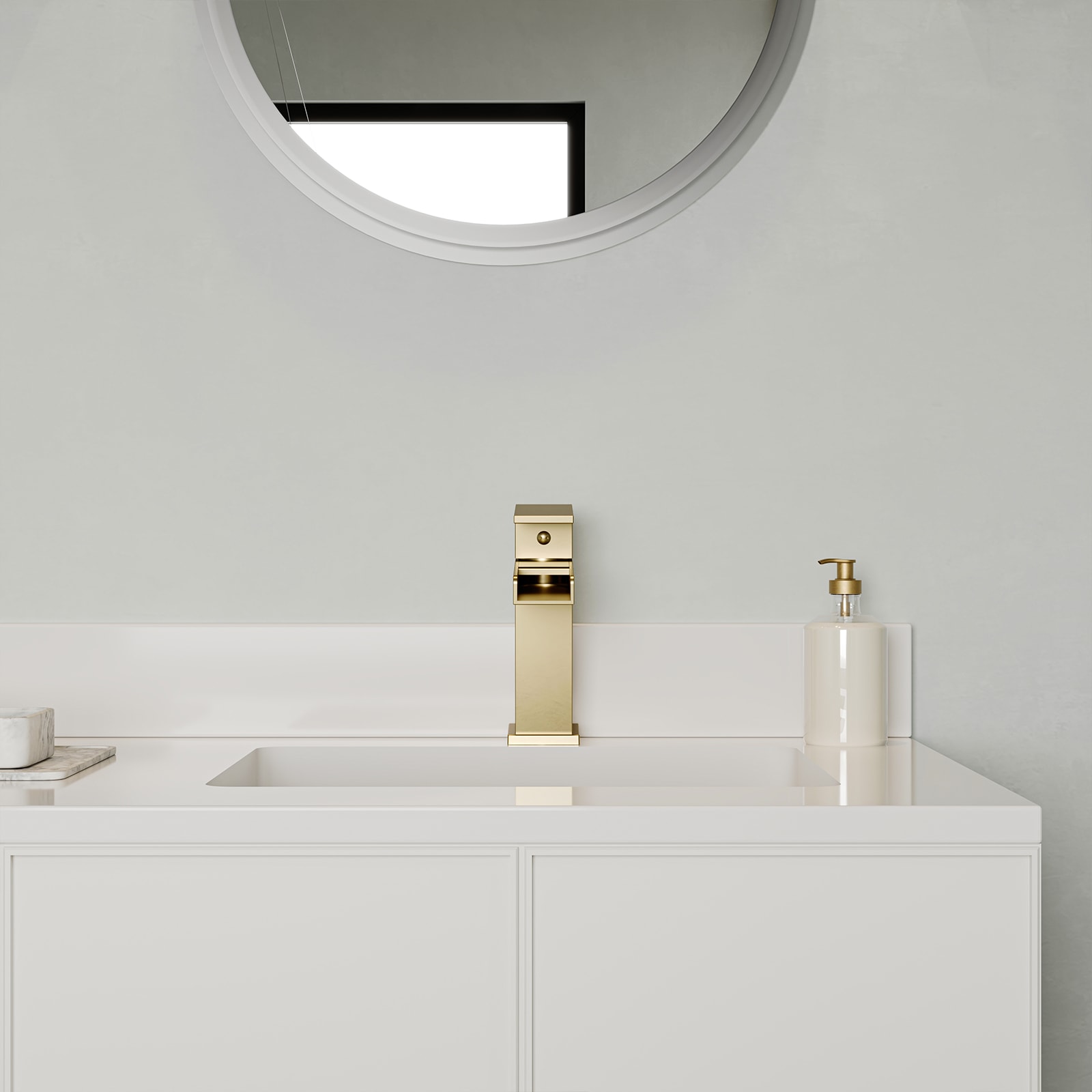 Brushed Gold Single Handle Waterfall Bathroom Faucet