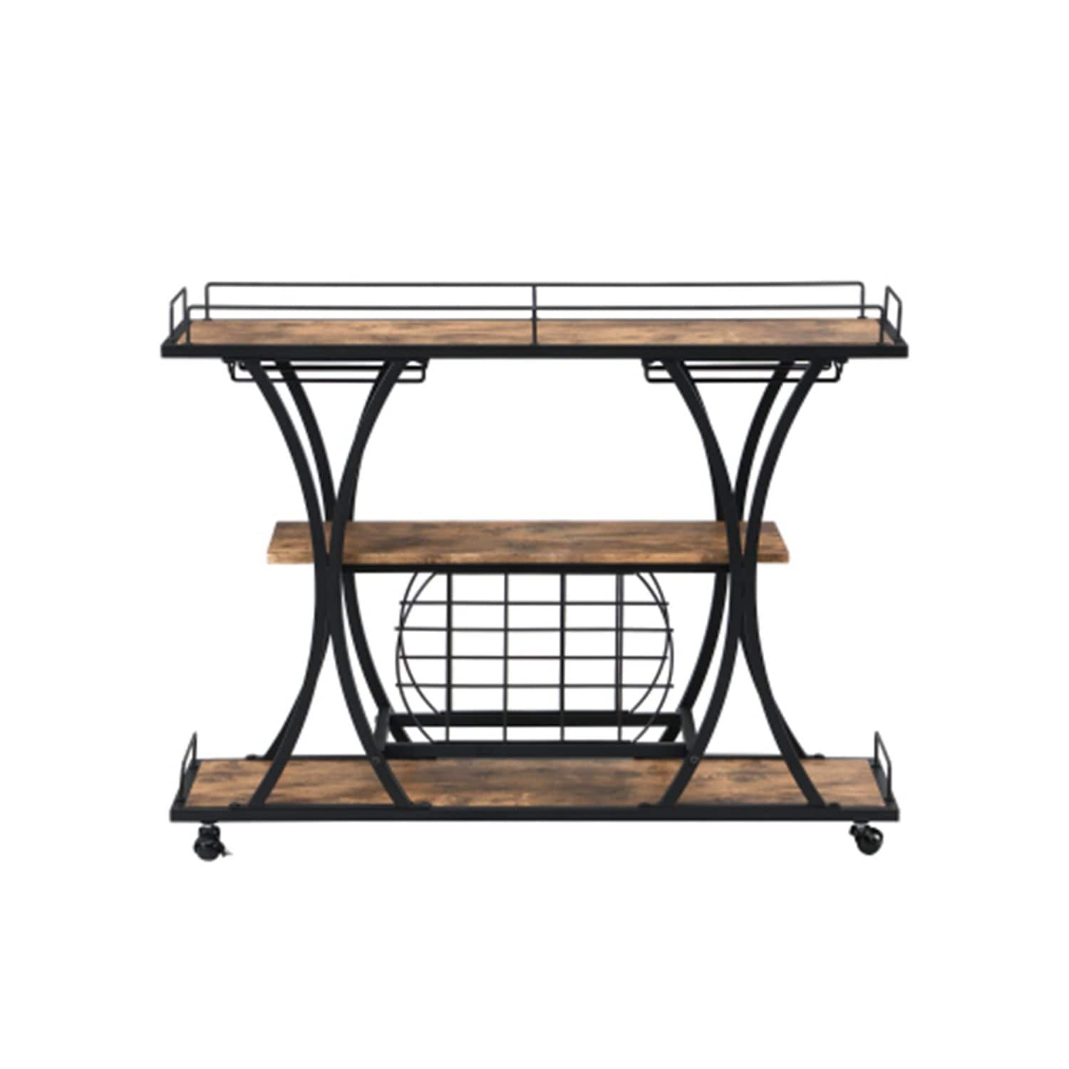Zeus & Ruta BL02PA-02 Serving Cart Brown Steel Outdoor Serving Cart
