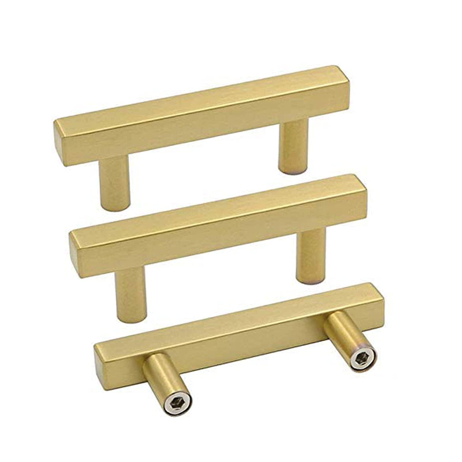 Lovav Gold 2.5 Inch Hole Center 10 Pack Stainless Steel Cabinet Pulls