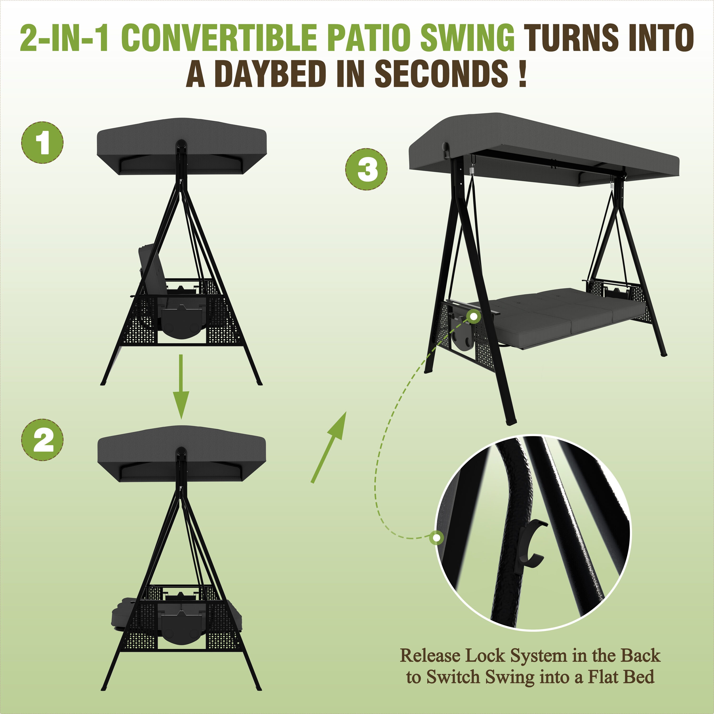 VEIKOUS PG0210-09-2 Swing-Gliders - View #7