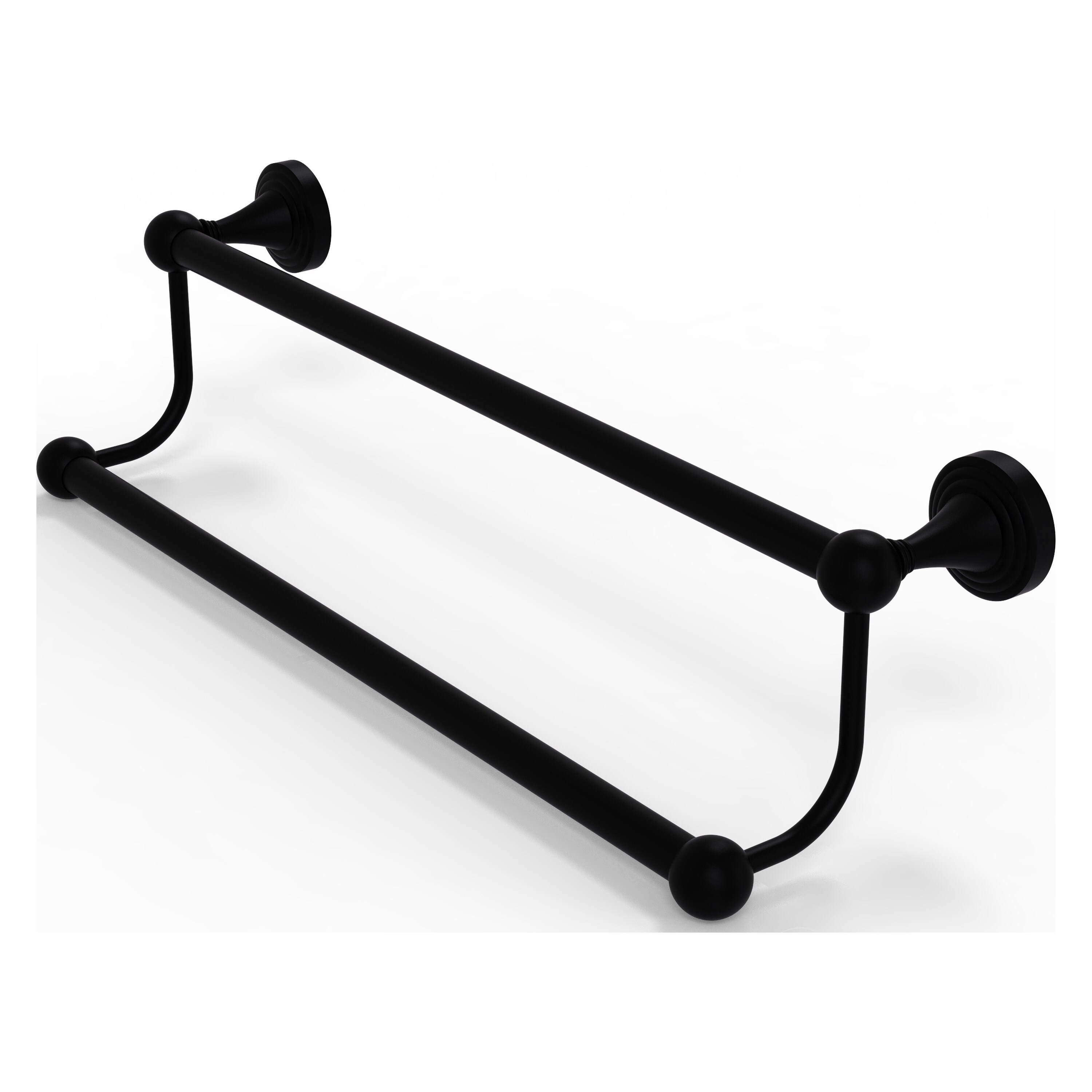 Allied Brass SG-72-30-BKM Sag Harbor 30-in double Matte Black Wall mount Double Towel Bar