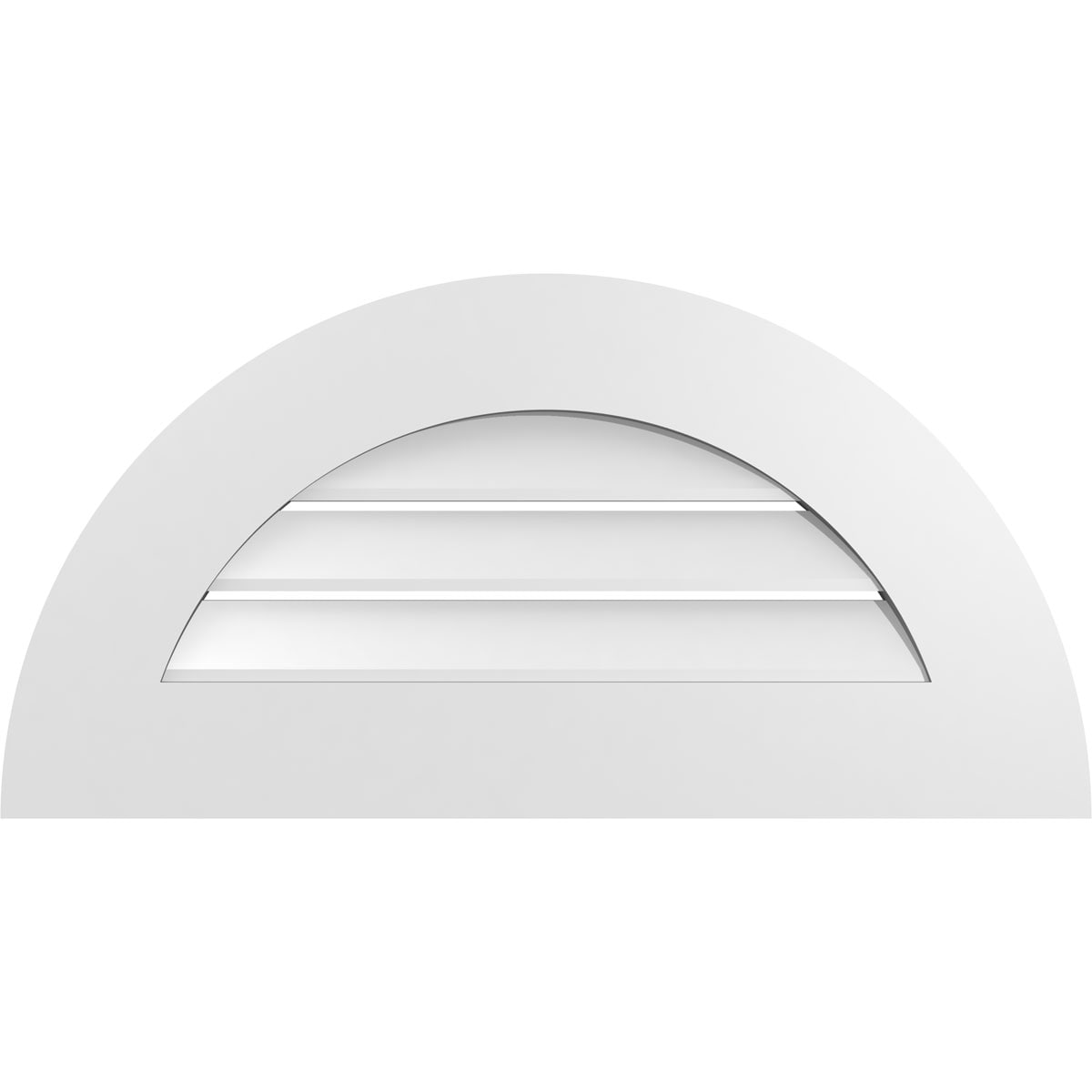 Ekena Millwork GVPHR28X1401SF 28-Inches x 14-Inches Off-white Half round PVC Gable Louver Vent