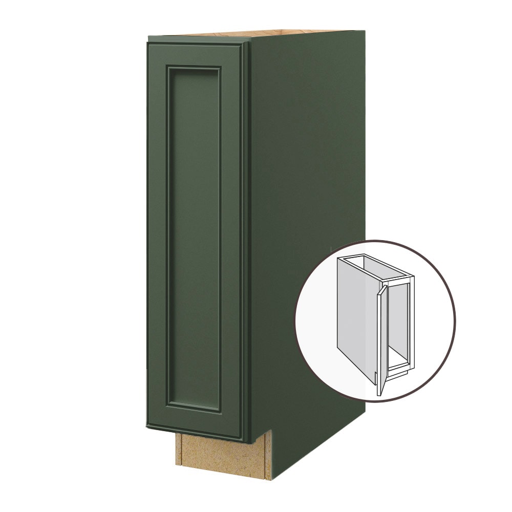 allen + roth 20092HR Heathrow 9-in W x 34.5-in H x 24-in D Sage Base Fully assembled Cabinet (Recessed Panel Square)
