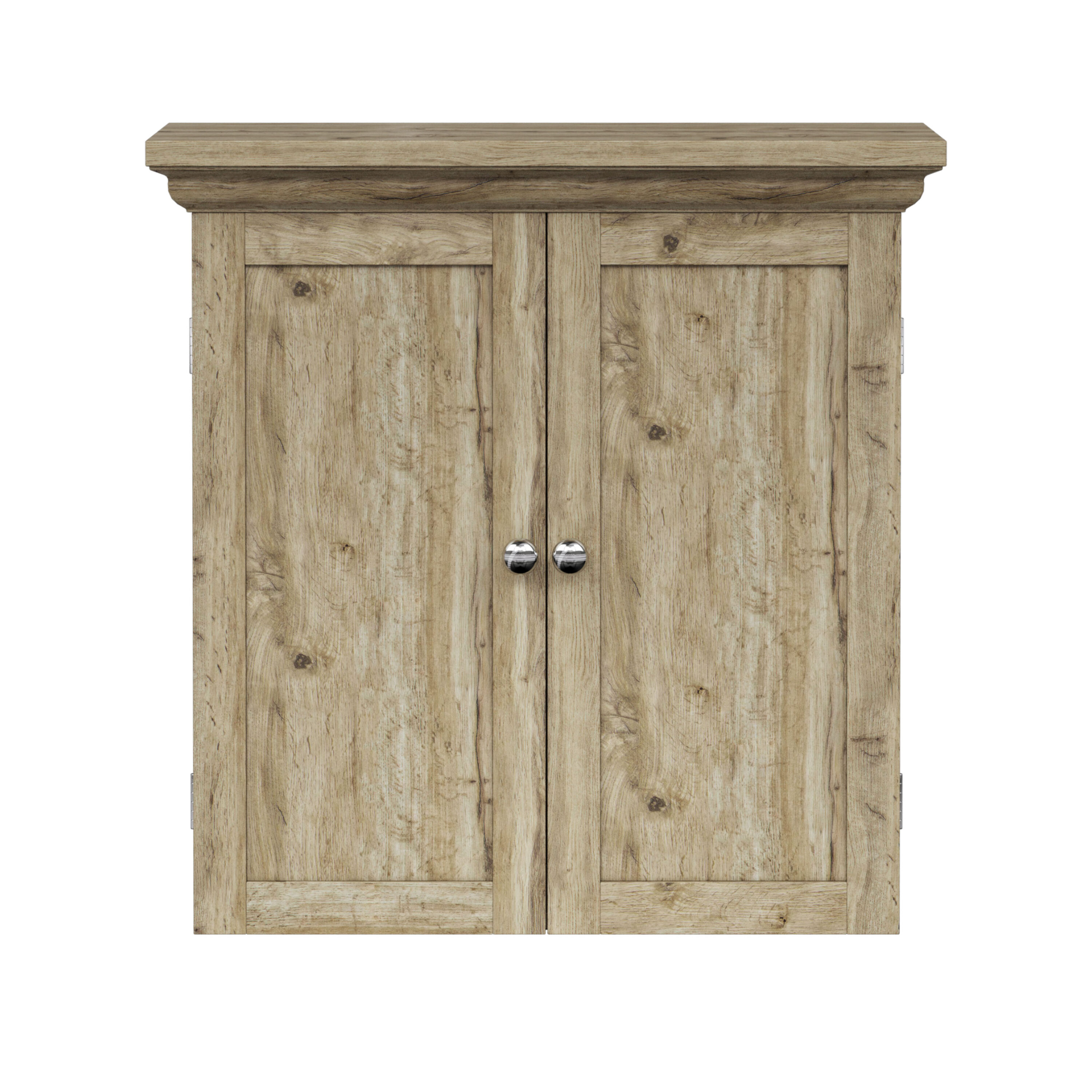 Teamson Home ELG-674LO 22.24-in x 24.02-in x 7.99-in Light Oak Bathroom Wall Cabinet