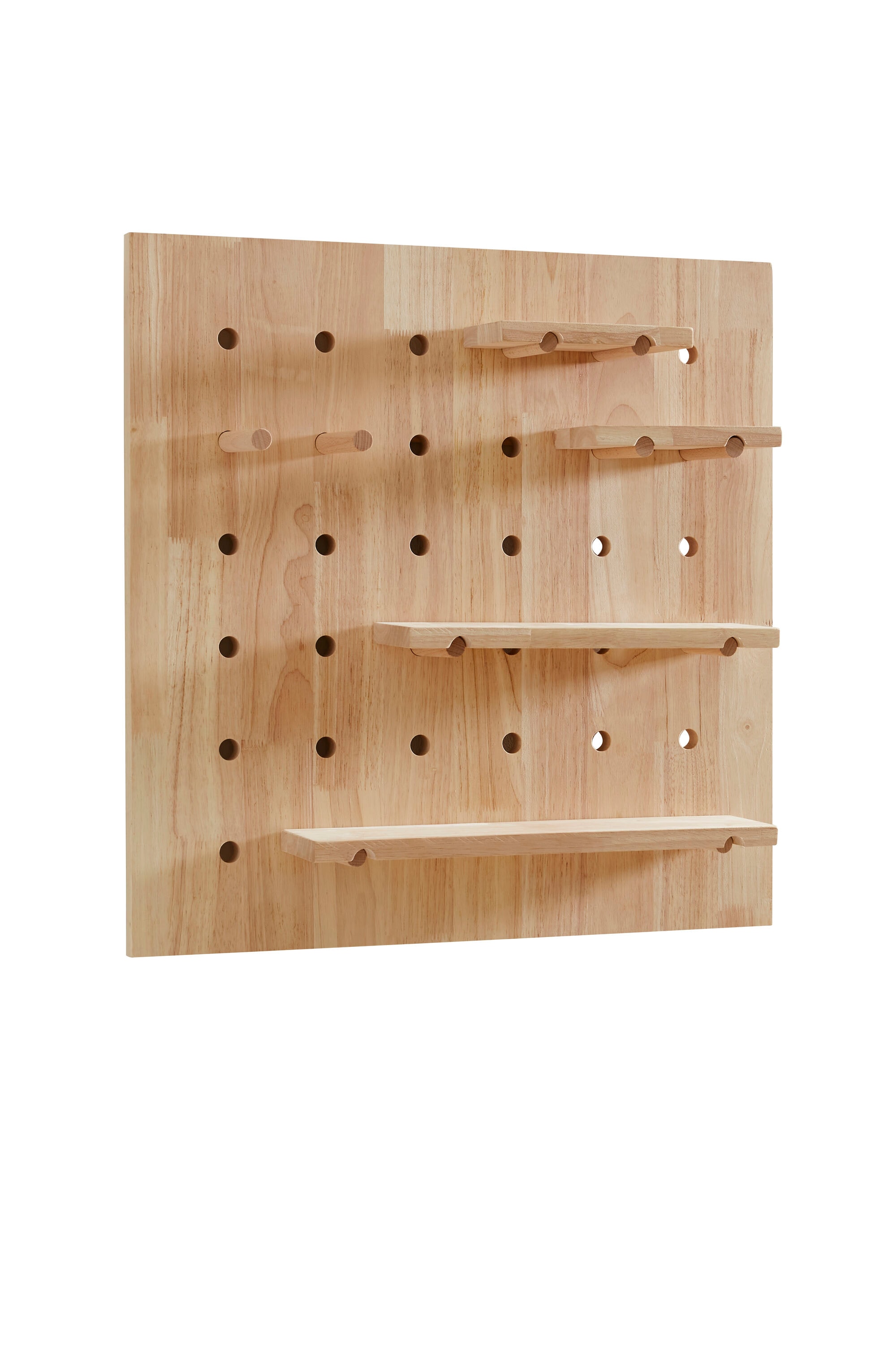 Style Selections Wooden Pegboard Set 17-Piece Wood Pegboard Kit in Brown  (24-in W x 24-in H)