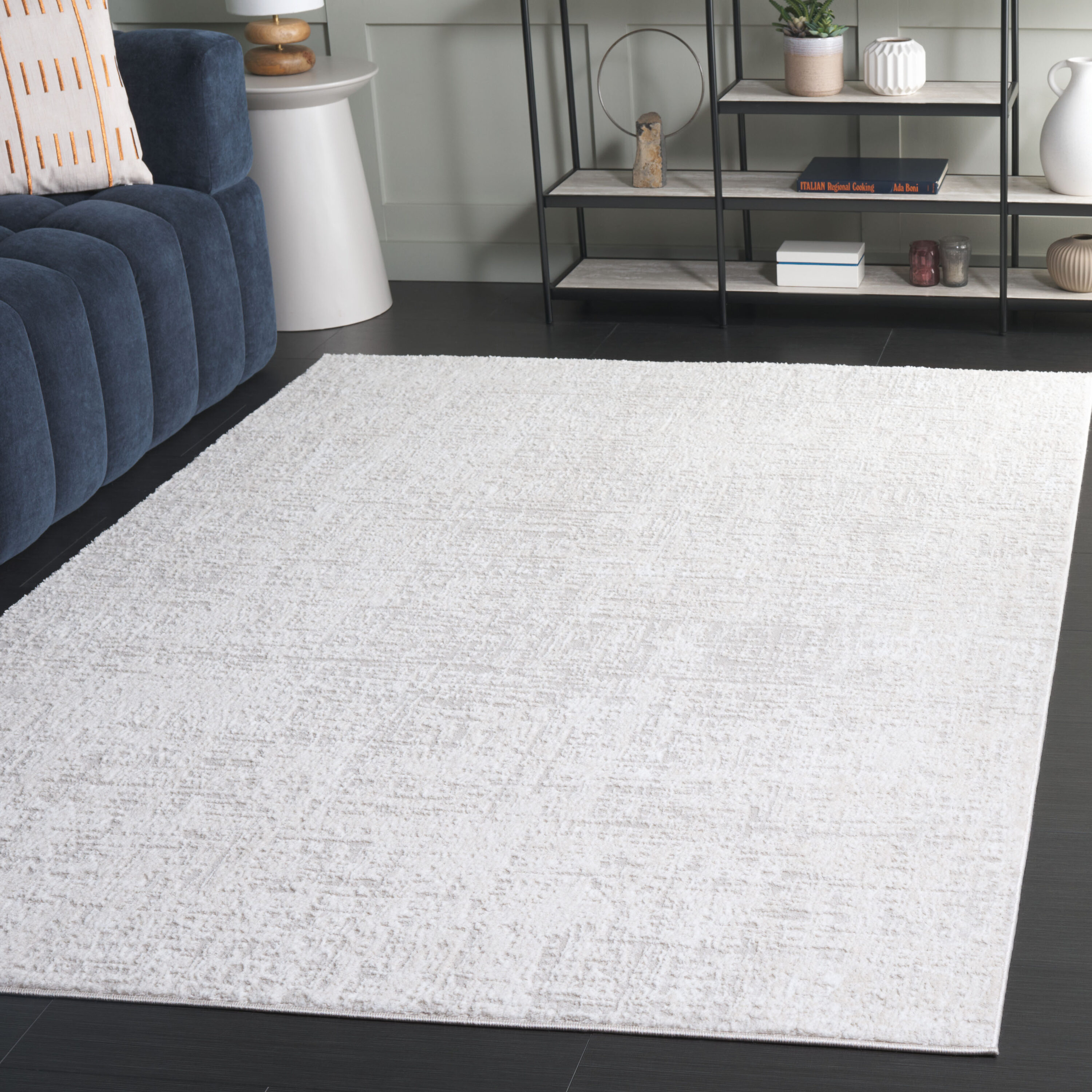 Carter 5 x 8 (ft) Loomed Polypropylene/Jute/Polyester Ivory/Taupe Rectangular Indoor Abstract Mid-Century Modern Professionally Clean Only Area rug