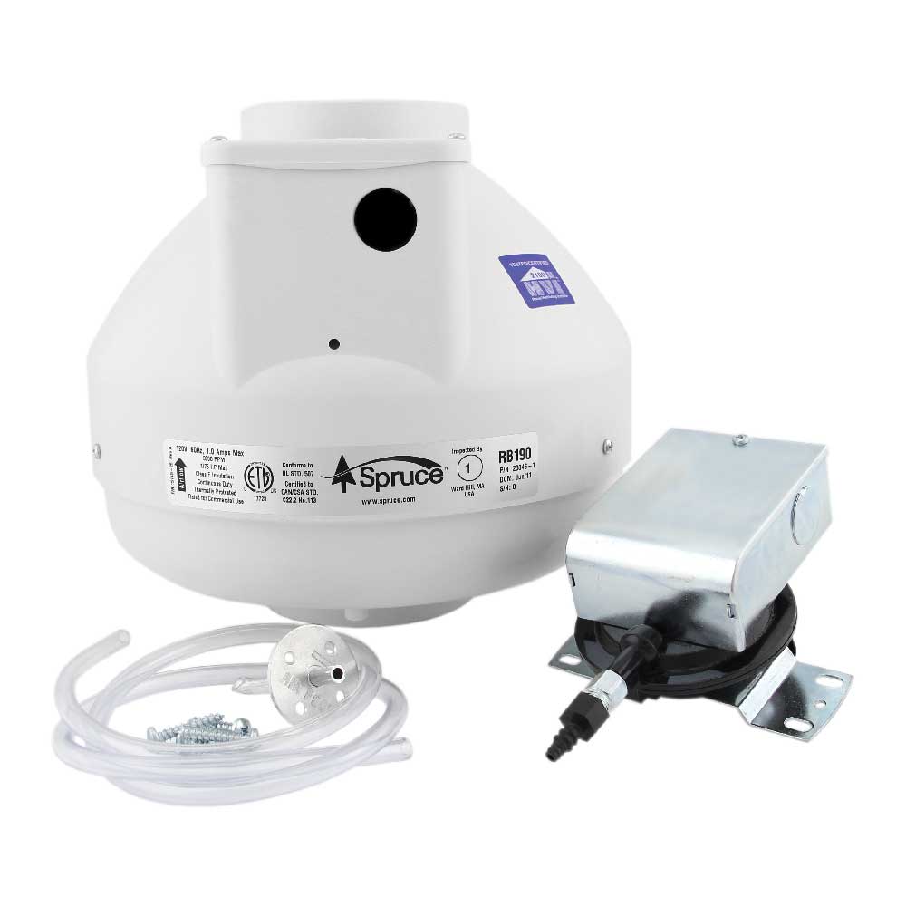 Spruce SDB190P SDB190 Duct Boost Fan Indoor hook-up Dryer Vent Kit