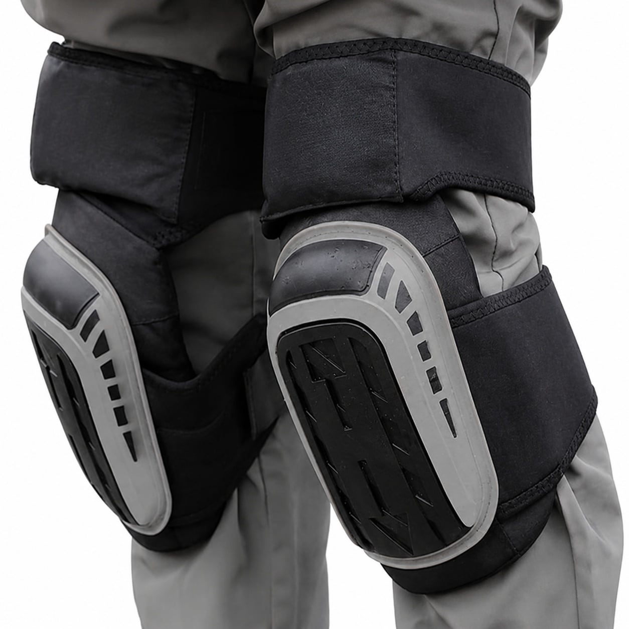 Adrinfly  Professional Knee Pads for Work Heavy Duty Thick Foam Soft Gel Cushion for Construction Flooring Gardening Cleaning Gray