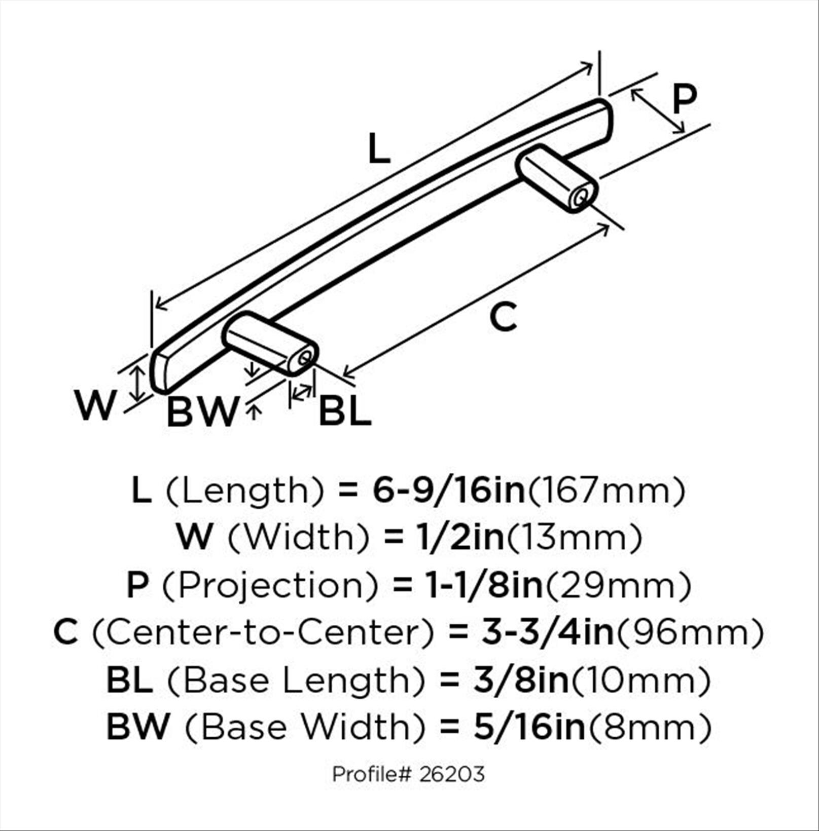 Polished Nickel Modern Cabinet Bar Pull with Mounting Hardware