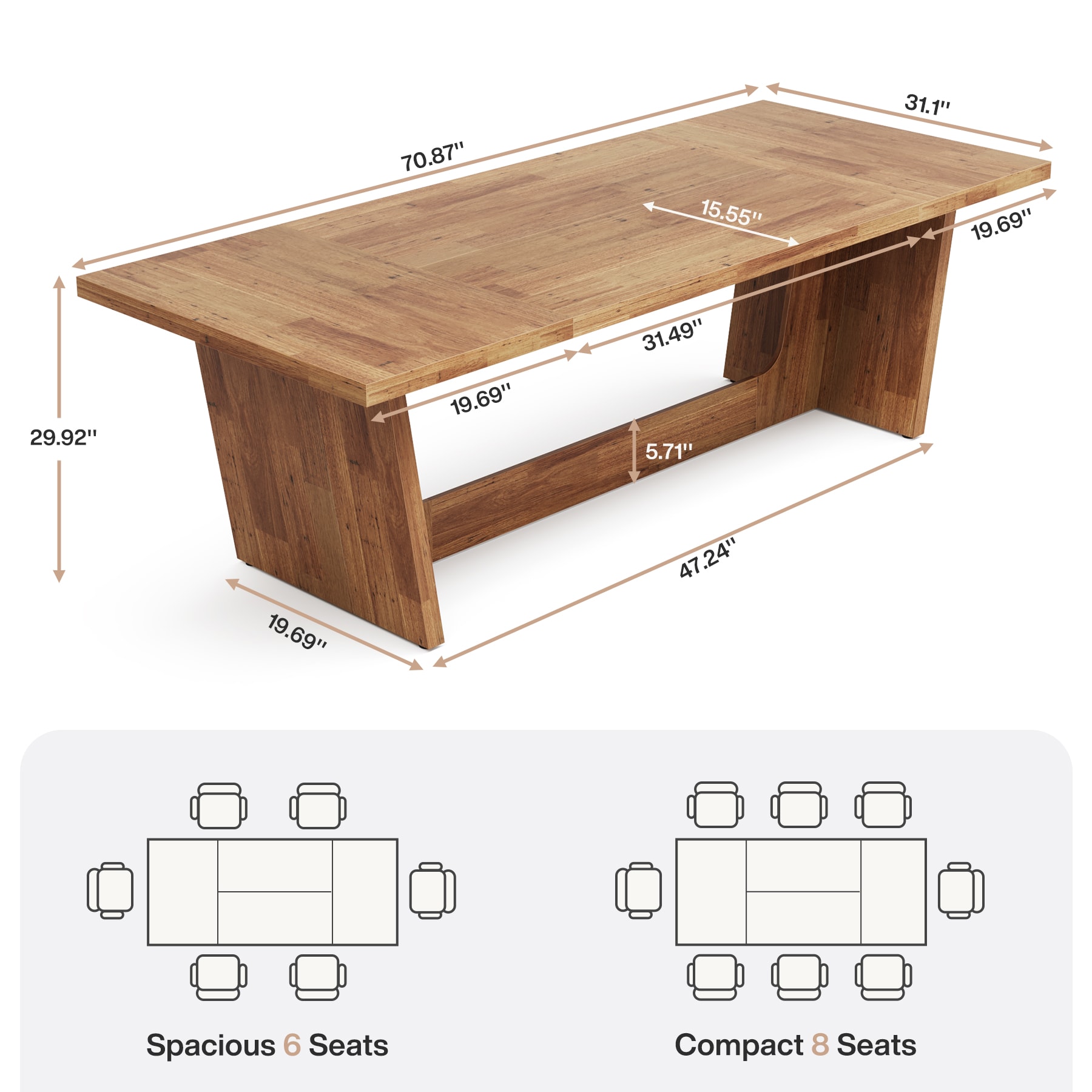 Fnova LWTJ-JW0903 Dining-Tables - View #7
