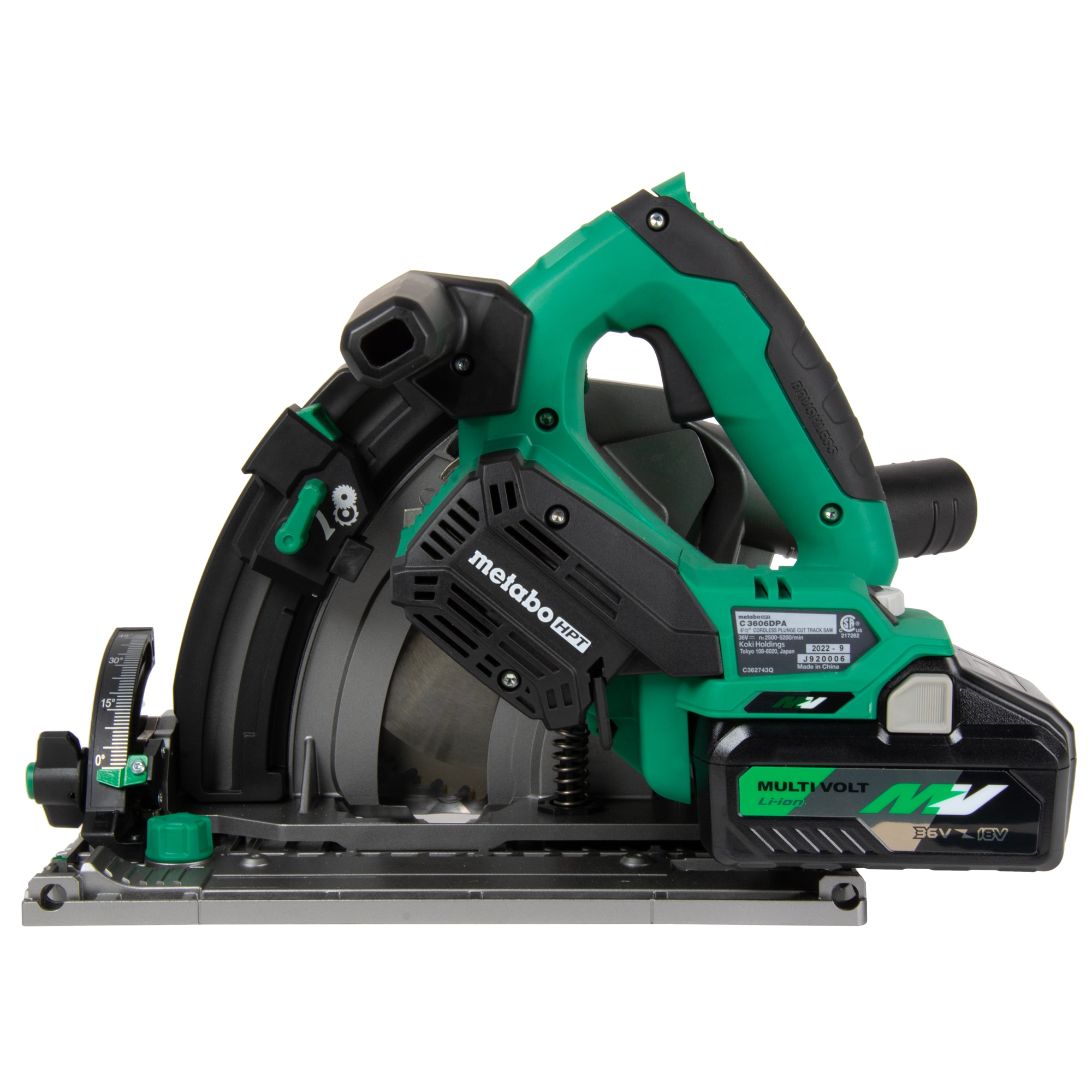 Metabo HPT 36-volt 6-1/2-in Brushless Cordless Plunge/Track Circular Saw (1-Battery Included) C3606DPAM Sansujyuku sansujyuku.com