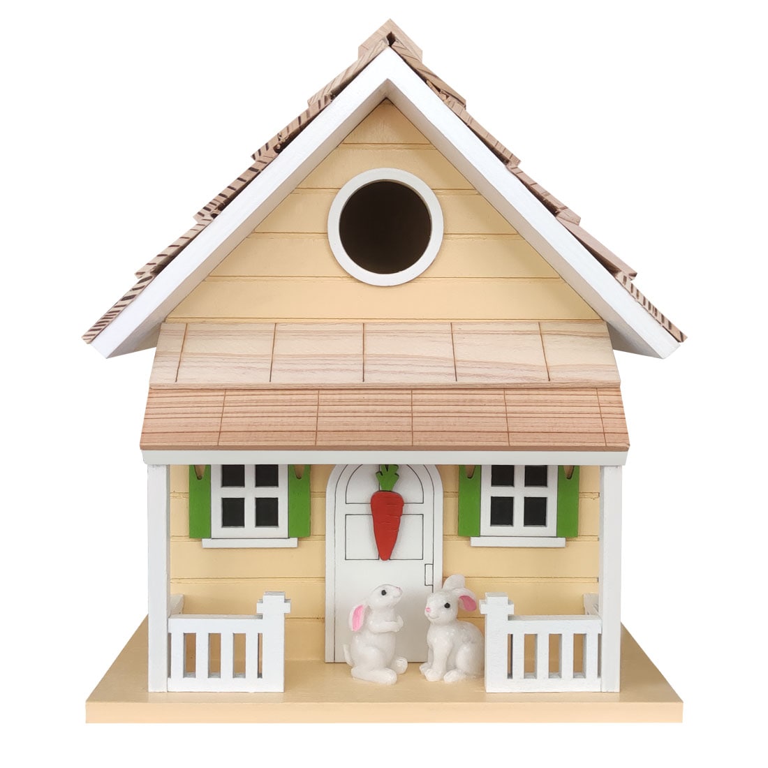 Home Bazaar HB-7904YS 8.75-Inches H Yellow Wood Finches Aviary Bird House