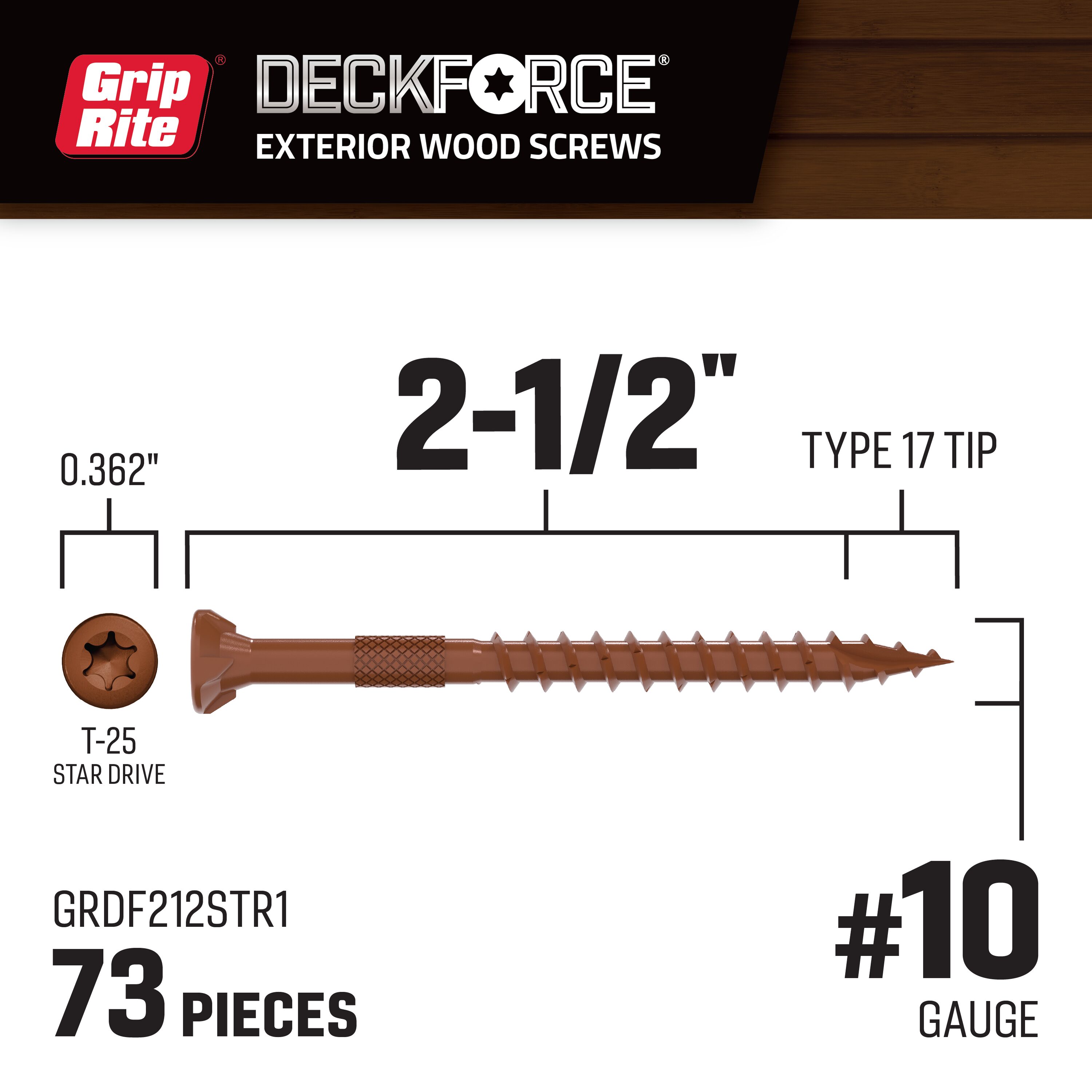 DeckForce by Grip Rite GRDF212STR1 Deck-Screws - View #2