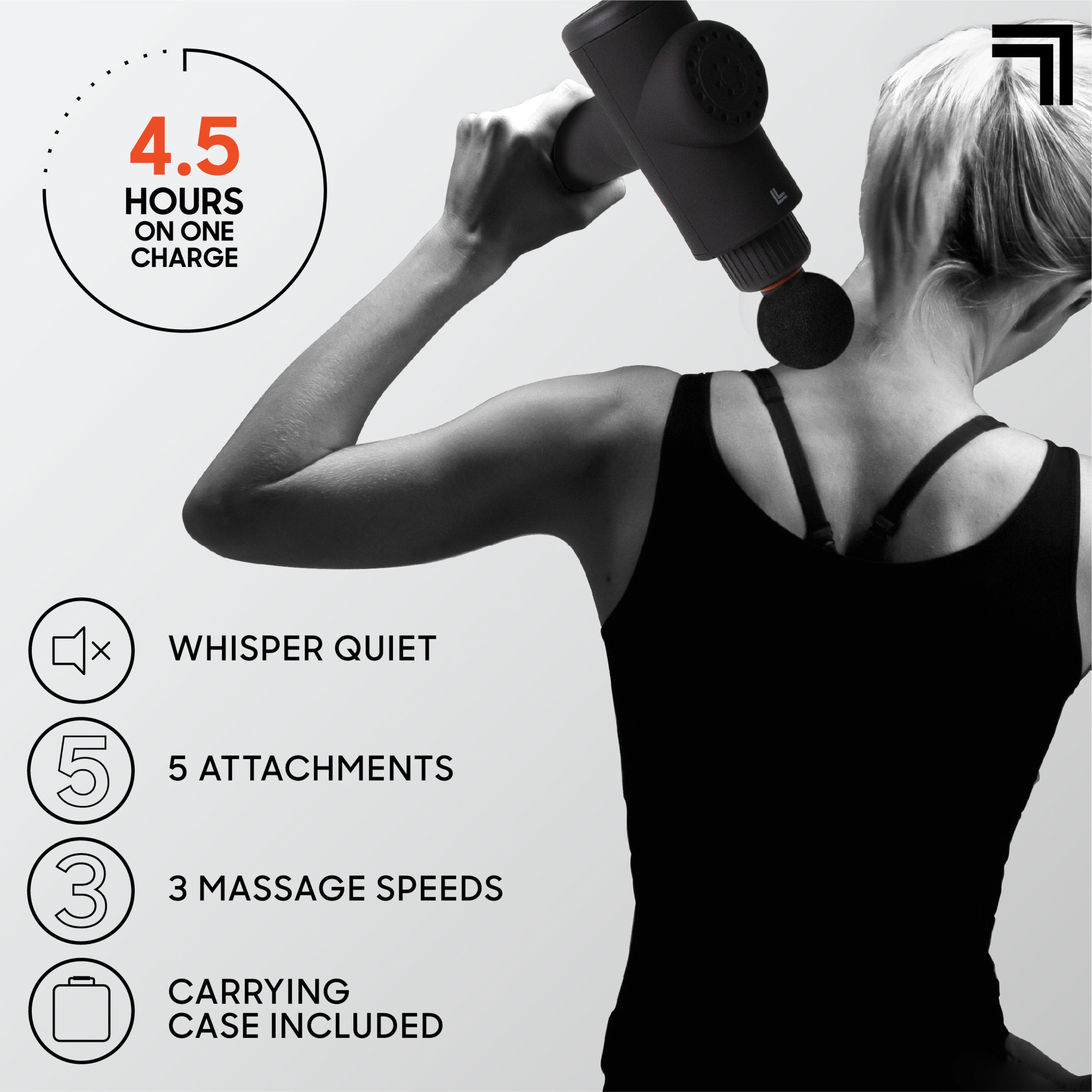 Sharper Image Powerboost Move Deep Tissue Travel Percussion Massager Massage Gun W 4