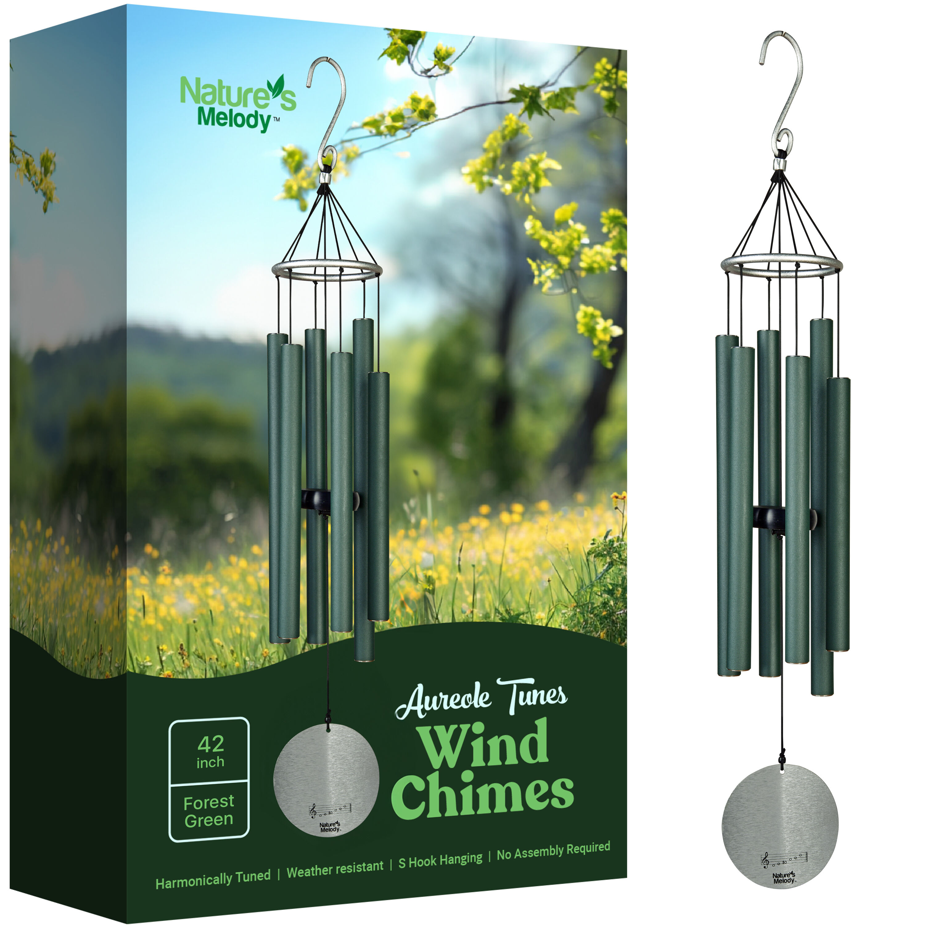Nature's Melody NTM-AT42FG Green Metal Casual Decor set