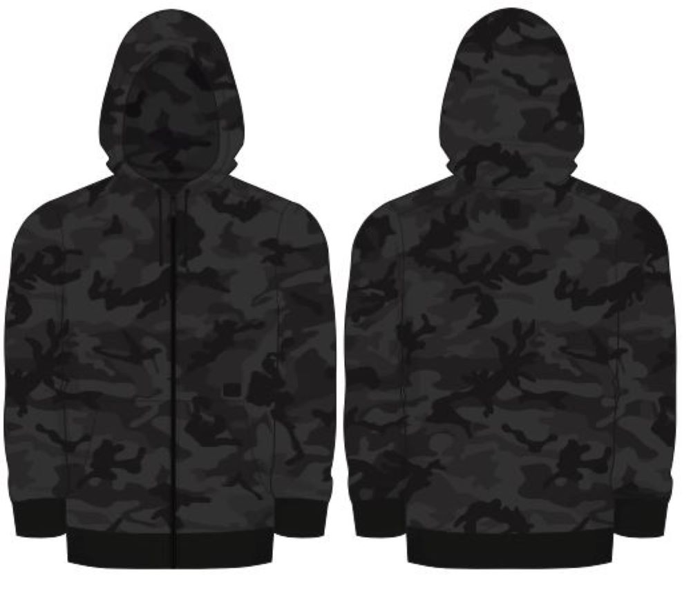 FINTECH FMOHZHDA02-007-M Men's Anthracite Fleece Hooded Fleece (Medium)