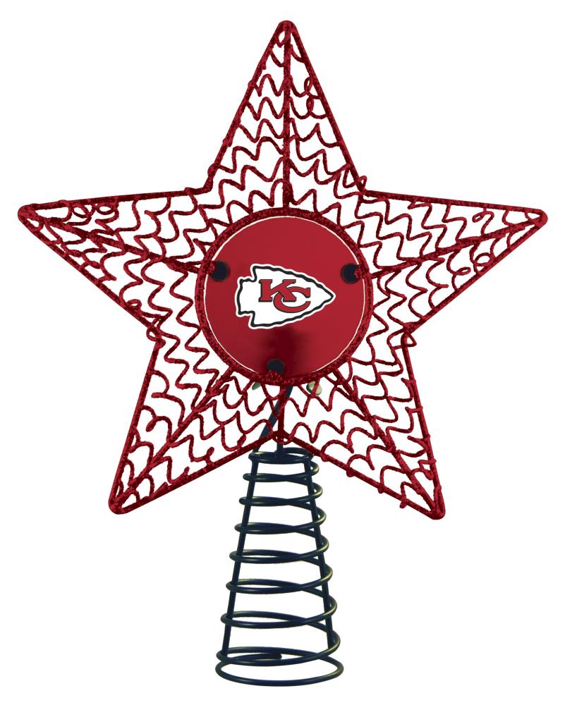 The Memory Company Kansas City Chiefs 13-in Star Team White Christmas Tree  Topper at