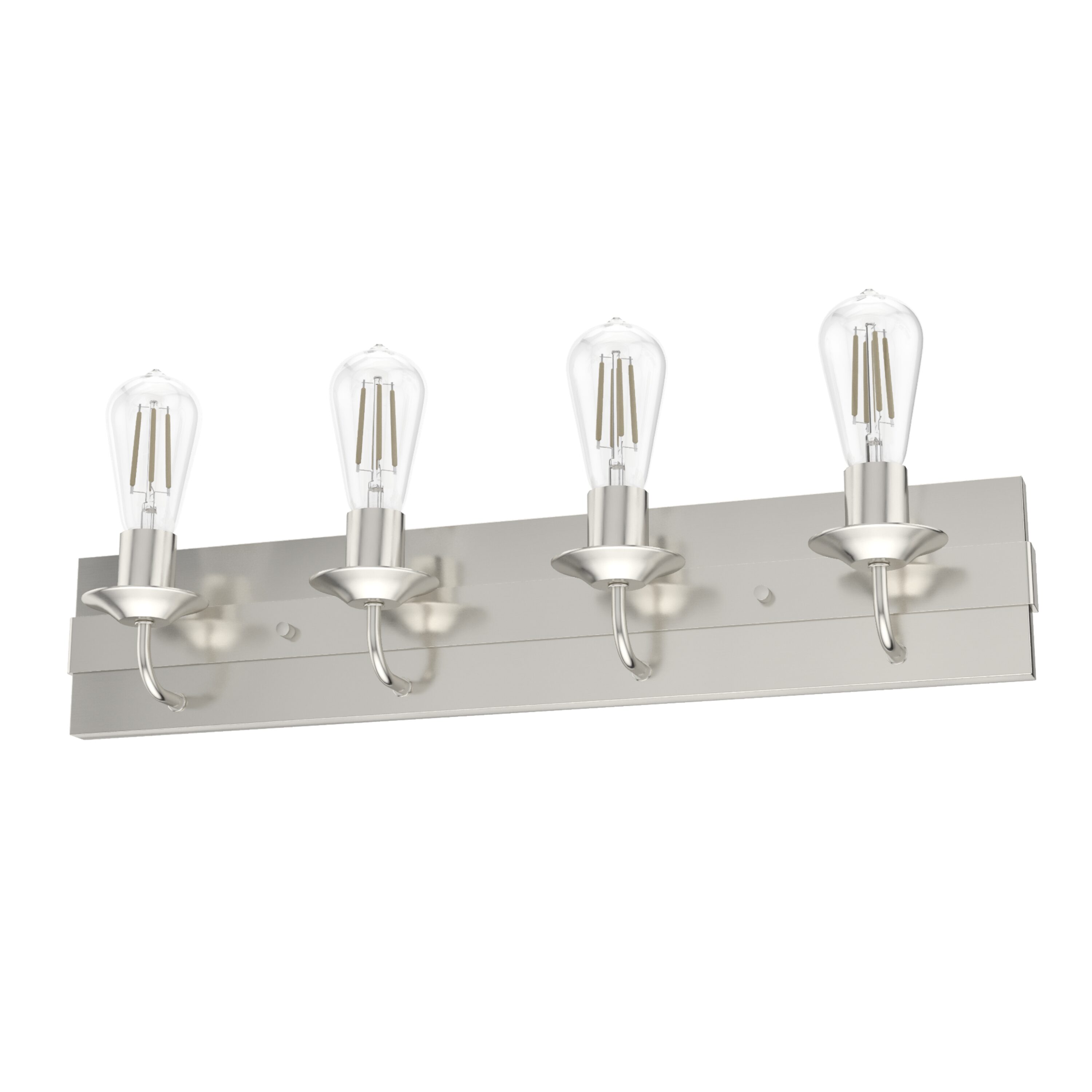 Hunter 19435 Perch Point 26.5-in 4 -Light Brushed Nickel Transitional Vanity light