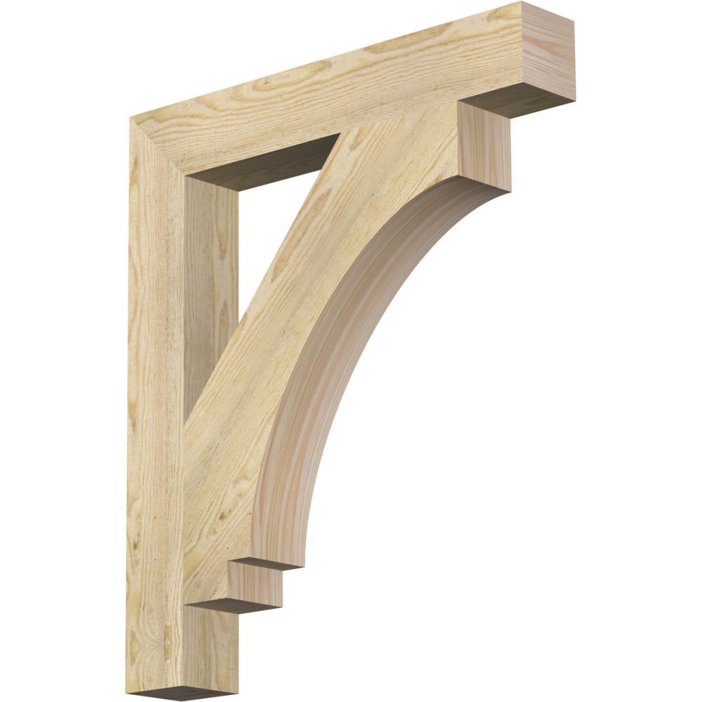 Ekena Millwork BKT04X26X30IMP05RDF Imperial Block Rough Sawn 4-in x 26-in x 30-in Douglas fir Brown Wood Standard bracket