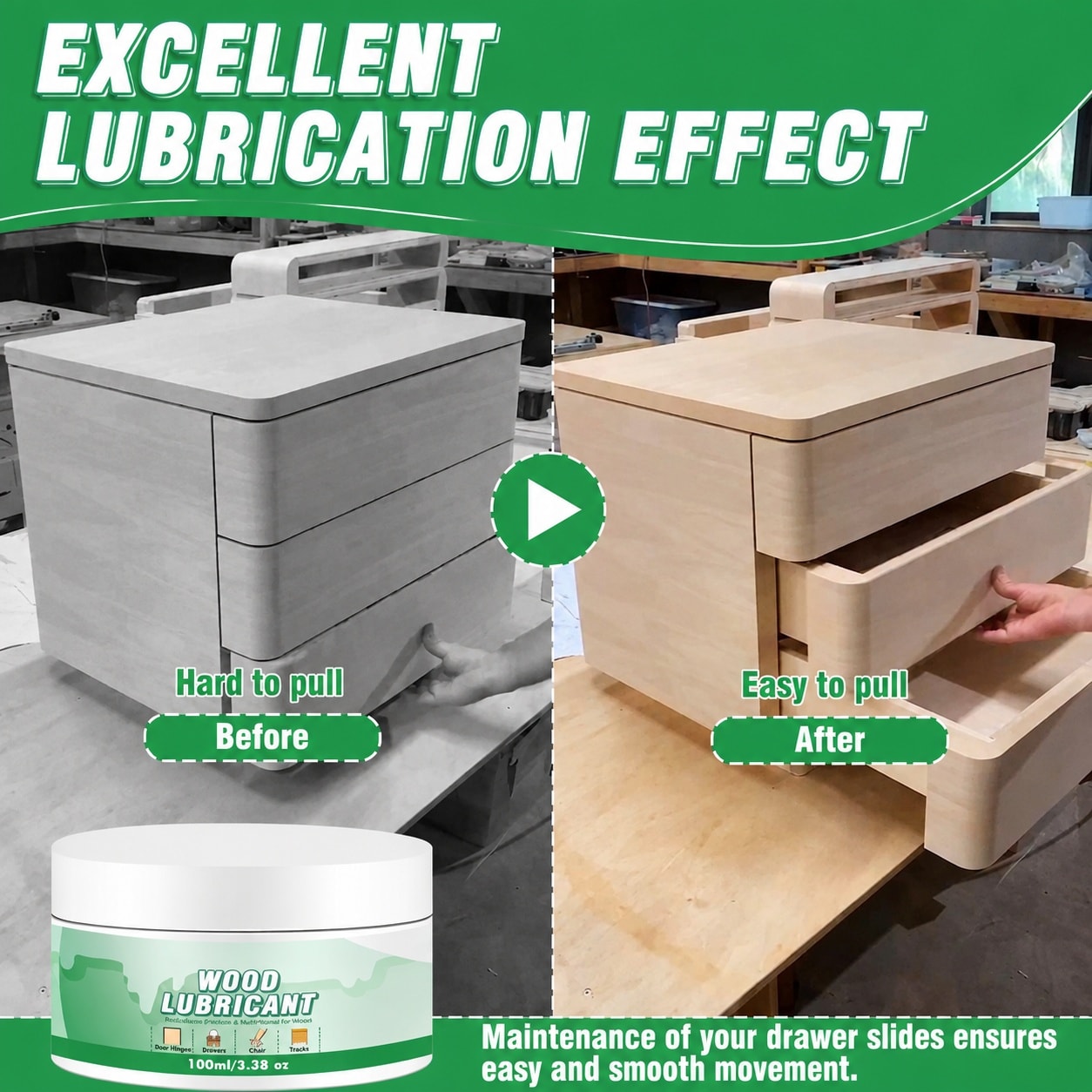 UUDULY Wood Wax Lubricant for Furniture Multi Purpose Sliding Drawer ...